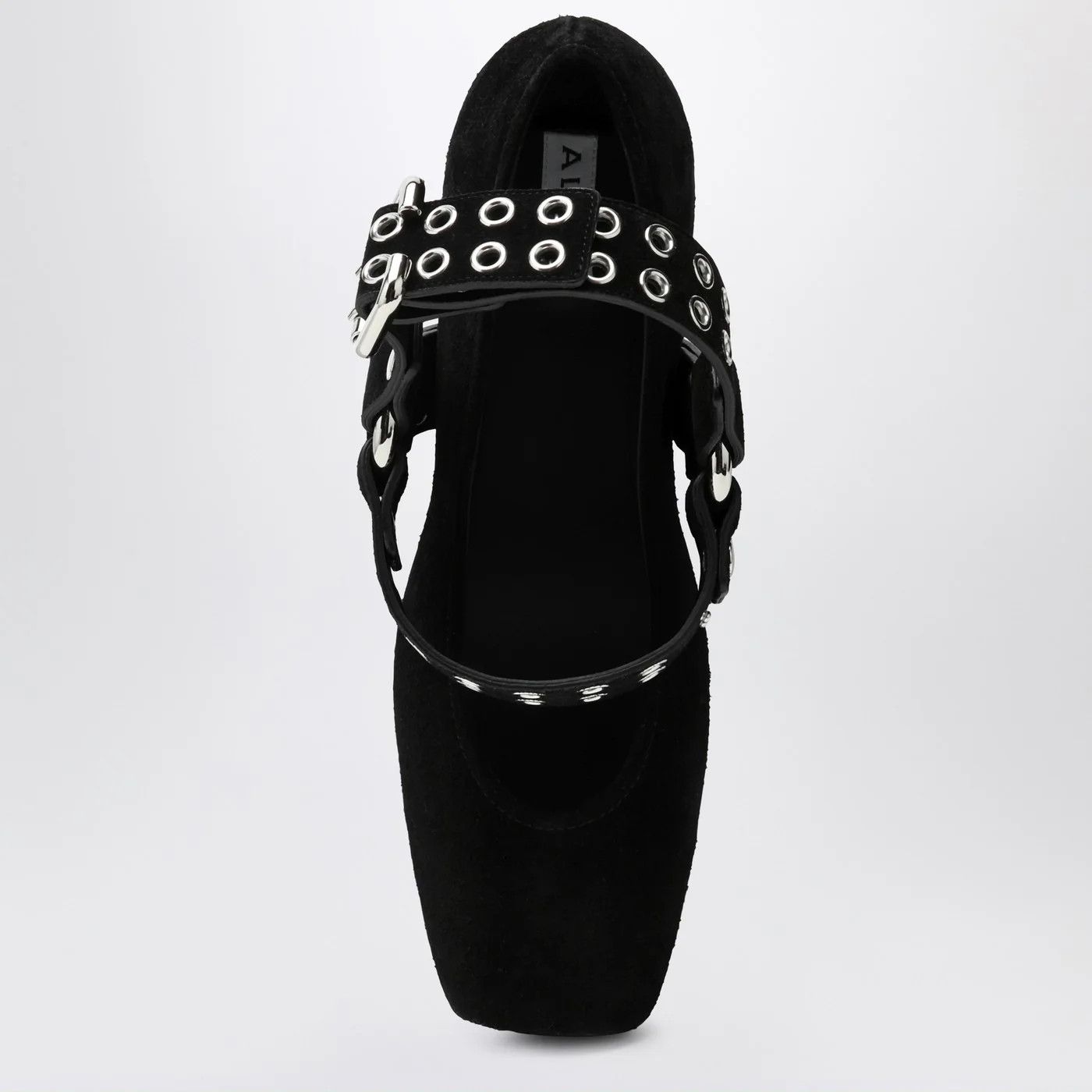 Alaia o1d2blof0426 Suede Flat Biker Ballerina in Black Size US 7 / IT 37 - 3 Thumbnail