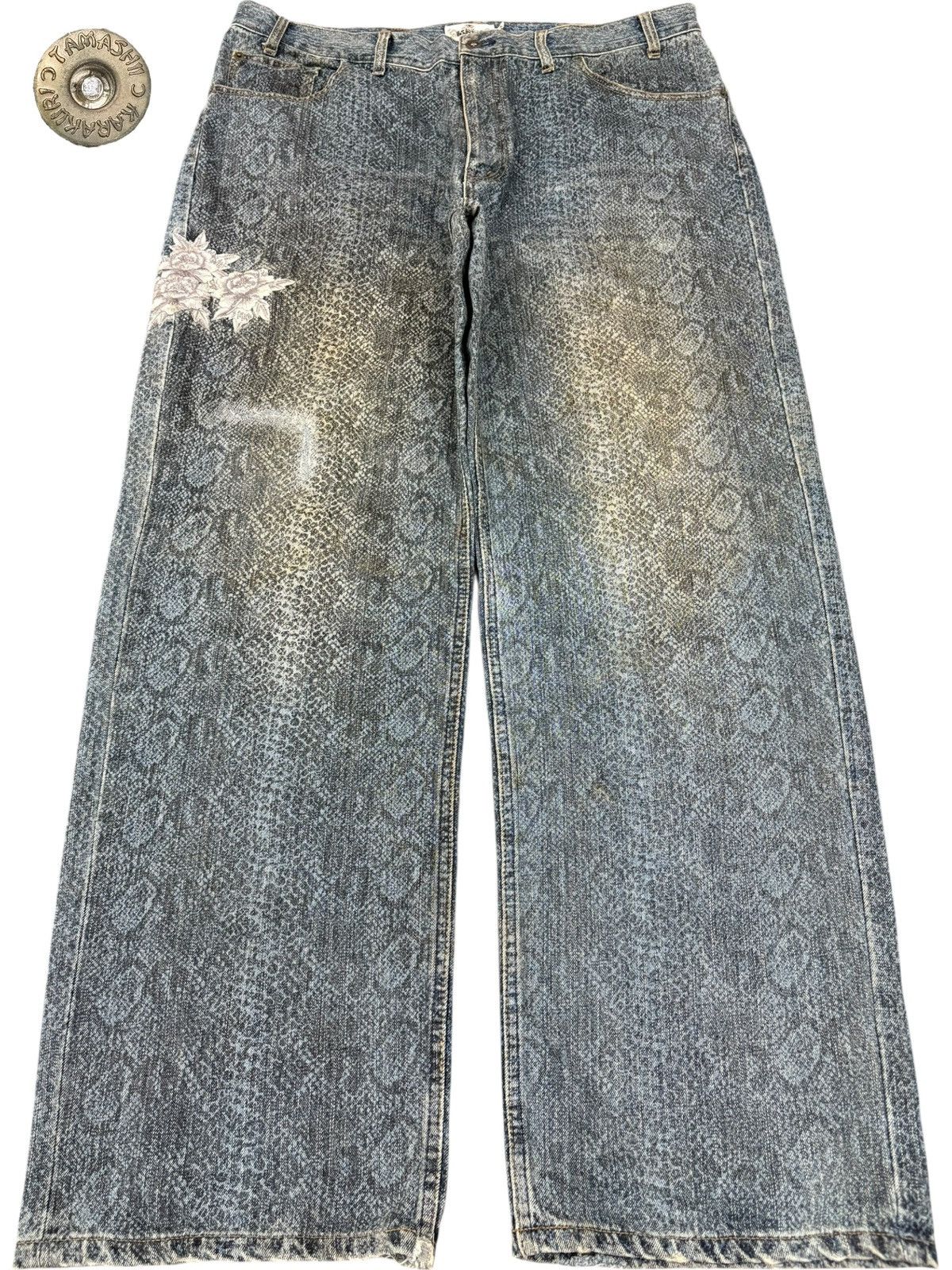Vintage Karakuri Tamashi Sugoi Snake Skin Baggy Jeans