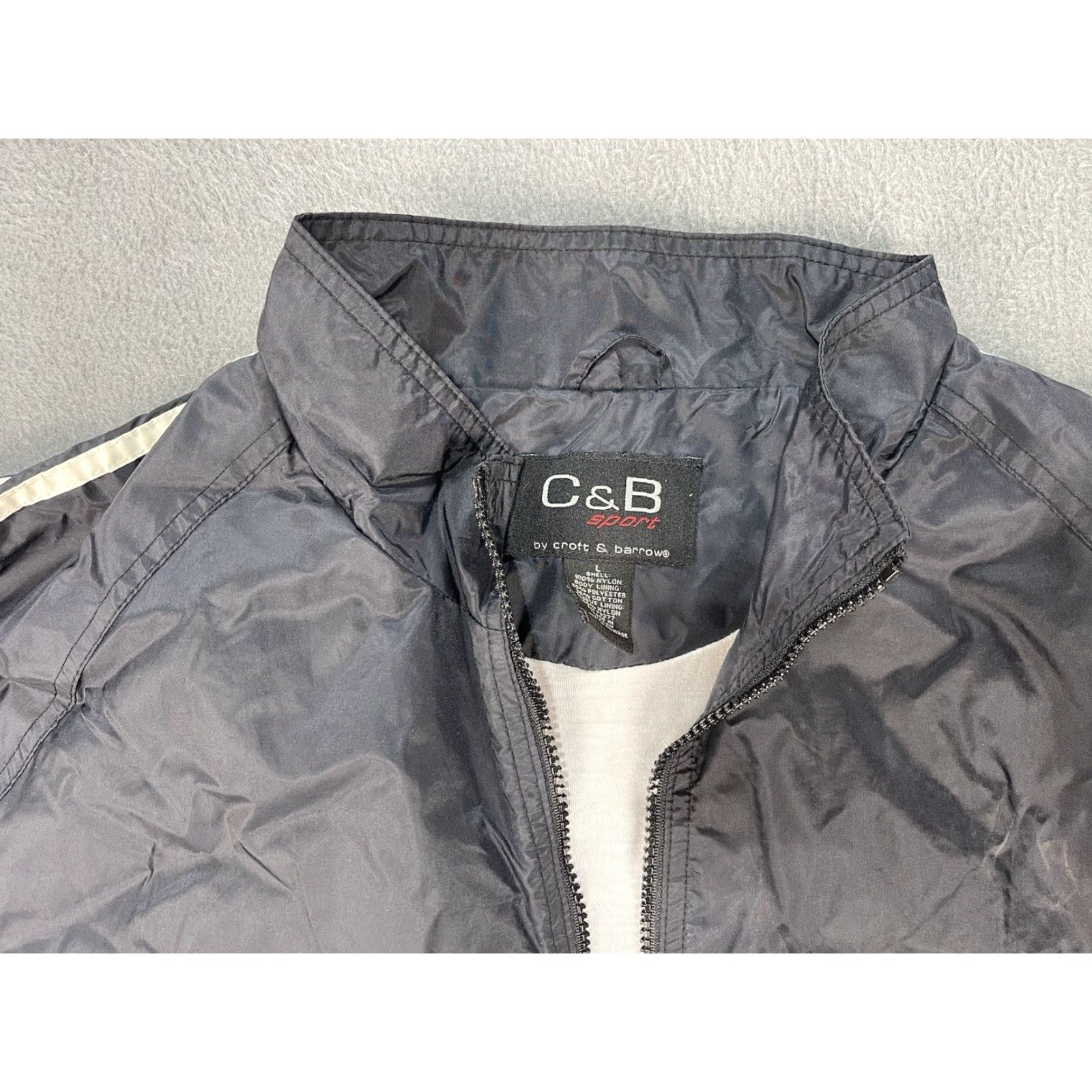 Croft & Barrow VINTAGE Croft & Barrow Windbreaker Jacket Black Zip Up Hooded L Unisex Adults Size L / US 10 / IT 46 - 4 Thumbnail