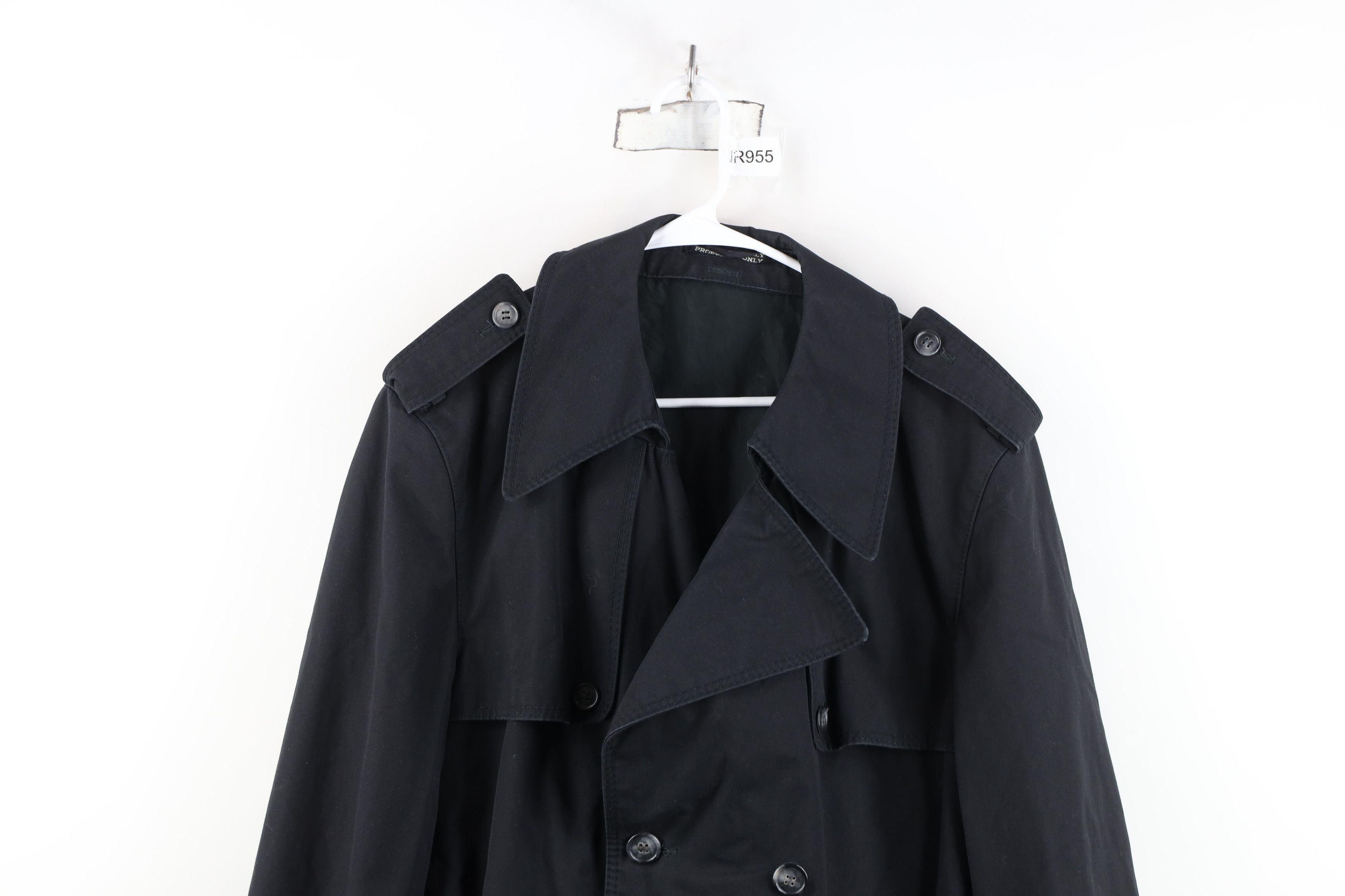 Vintage Vintage 70s Streetwear Belted Trench Coat Jacket Black Size US XL / EU 56 / 4 - 2 Thumbnail