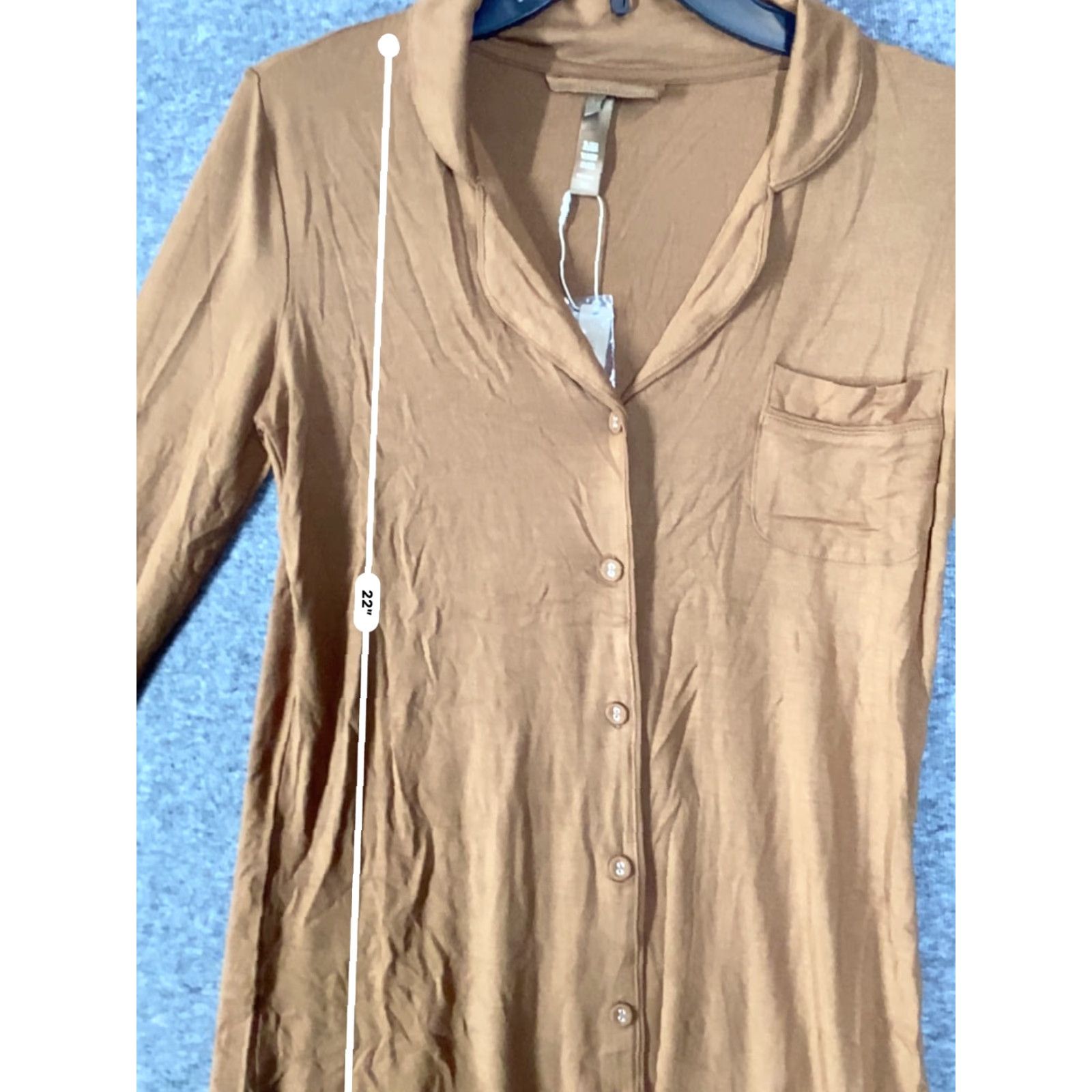 SKIMS SKIMS Women's Team USA Pajama Top Color Sienna Ribbed Size M AP-SET-1039 Size M / US 6-8 / IT 42-44 - 3 Thumbnail