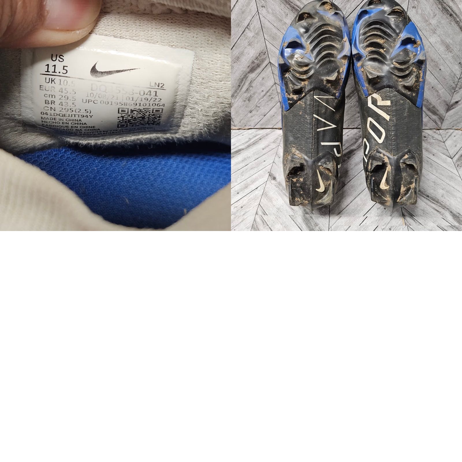 Nike Vapor Edge Speed 360 Black Game Royal Football Cleats Mens 8.5 DQ5110-041 Mens nike vapor edge speed 360 football cleat (DQ5110 041  main image 3