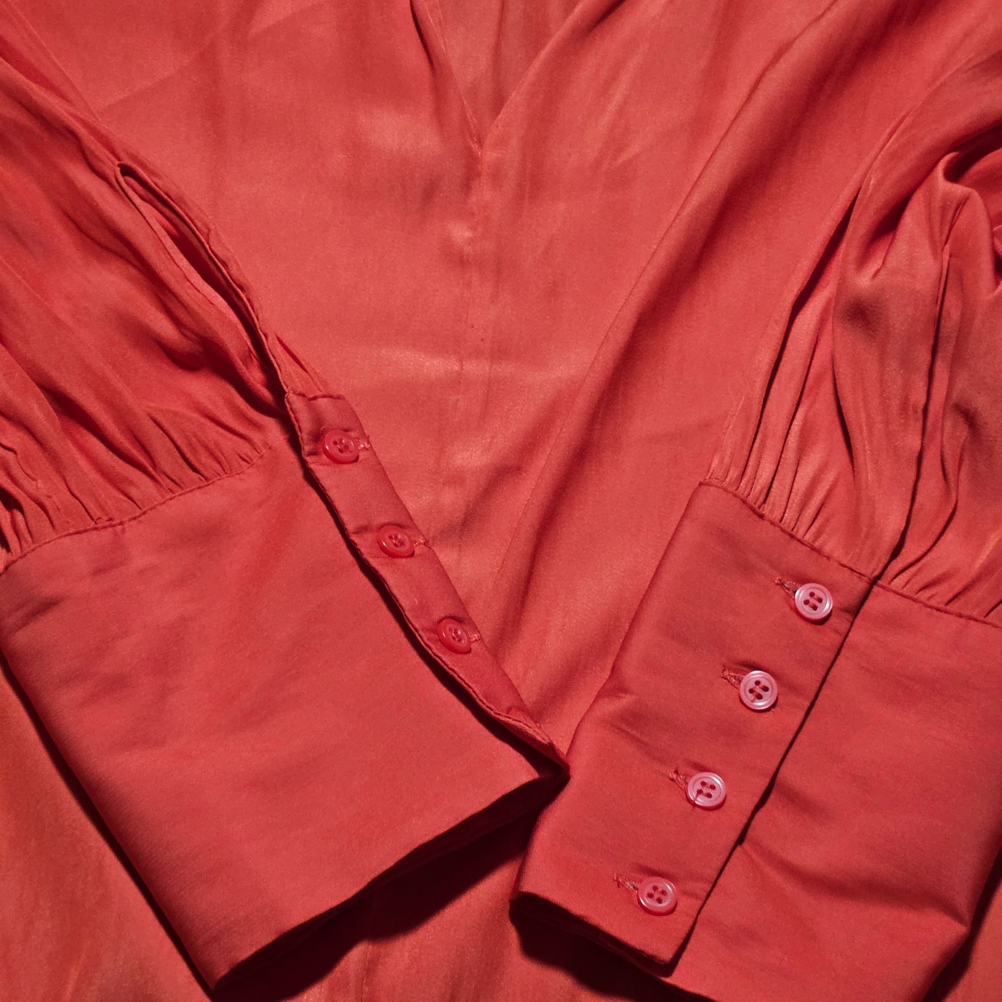 Other Chelsea28 Red Satin Blouse Large Romantic Holiday Glam State Size L / US 10 / IT 46 - 6 Thumbnail
