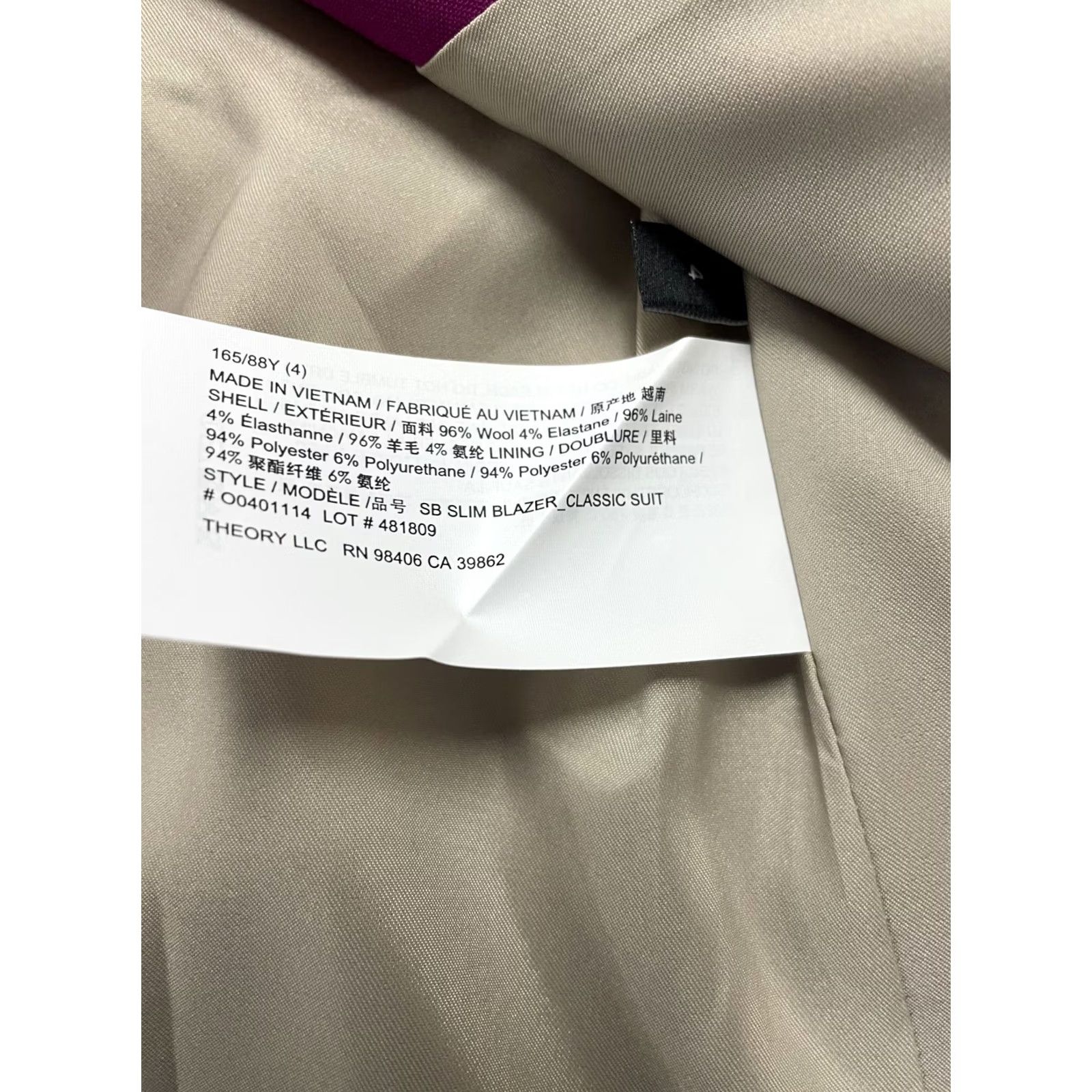 Theory VINTAGE? No. Final: Theory Blazer Women Slim Pink Wool Blend Single Breast Size 4 Solid 475 MSRP Basic Jacket Size S / US 4 / IT 40 - 3 Thumbnail