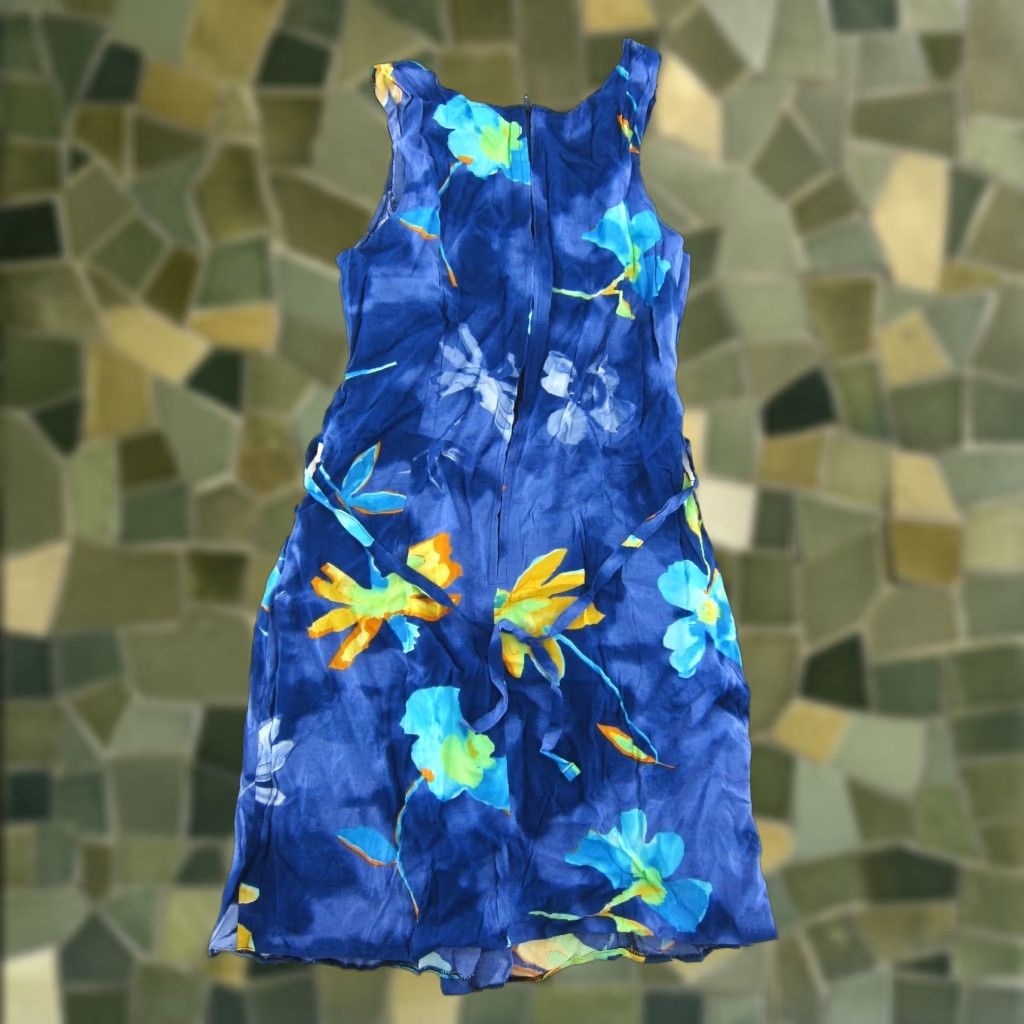 Vintage VINTAGE Etam Tank Dress Sun Floral Blue Orange Green Blue 90s Y2K Sun Dress Classic Etam Floral Tank Dress Women Small XS? Size S / US 4 / IT 40 - 1 Thumbnail