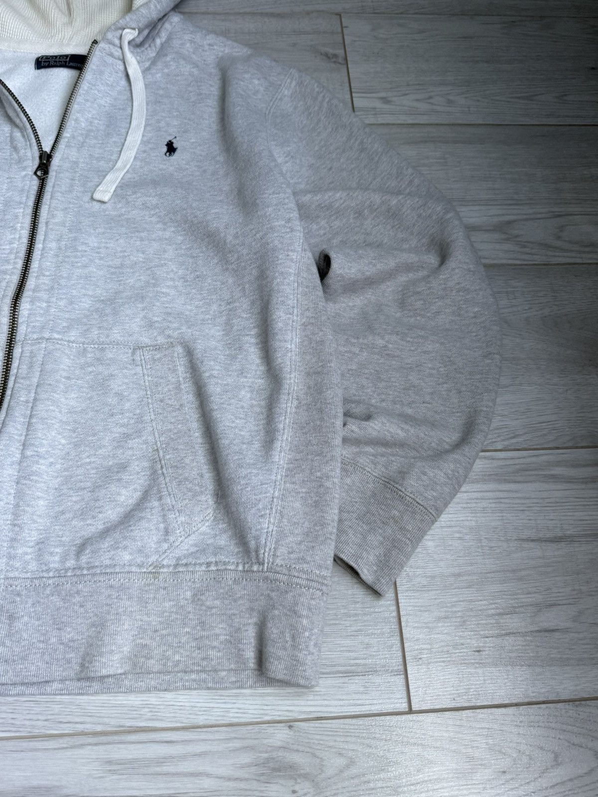 Polo Ralph Lauren × Vintage Polo Ralph Lauren Zip Hoodie XL Heather Grey Vintage USA Size US XL / EU 56 / 4 - 2 Thumbnail