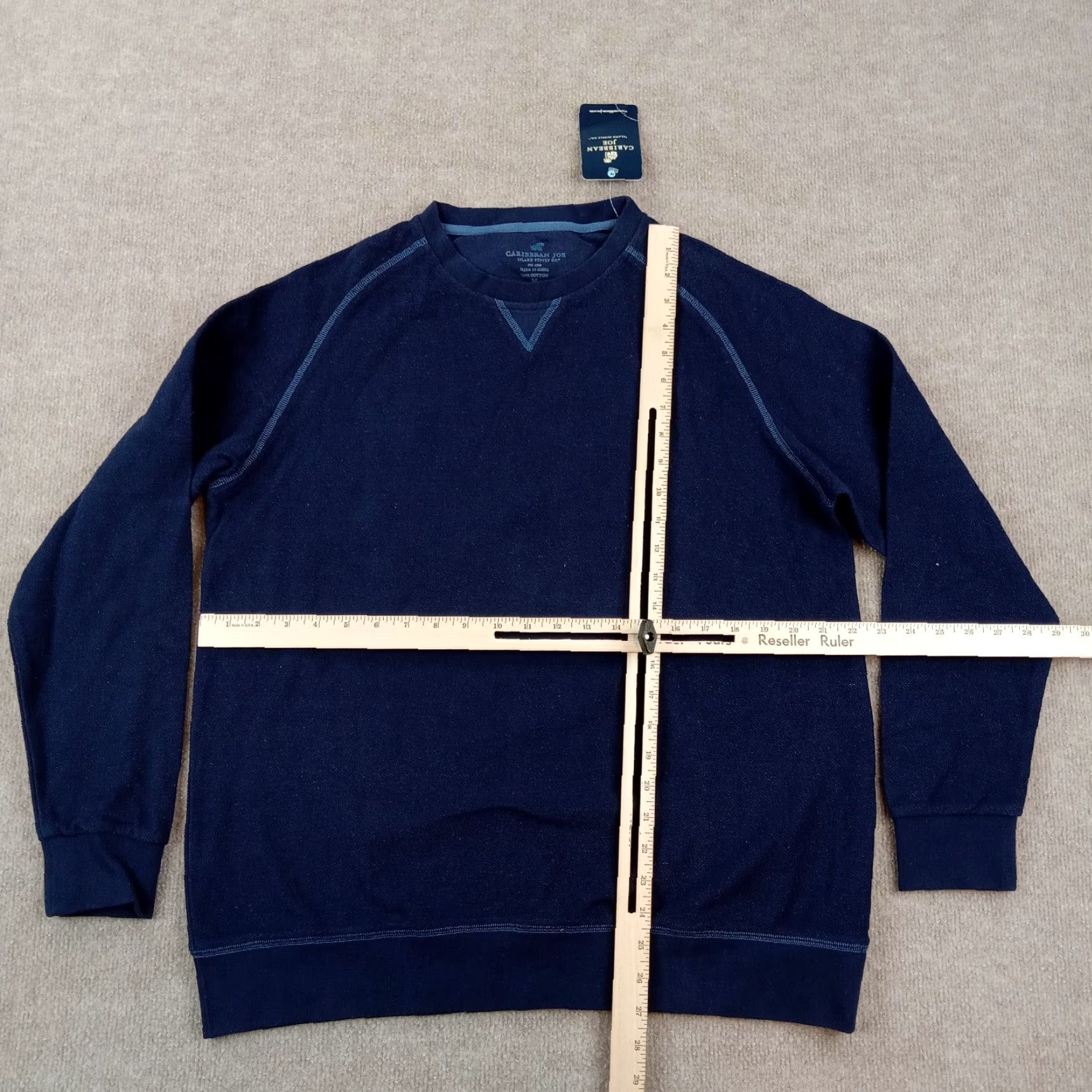 Vintage Caribbean Joe Sweater Pullover Mens Medium Blue Long Sleeve Casual Golf Walking Size US M / EU 48-50 / 2 - 2 Thumbnail