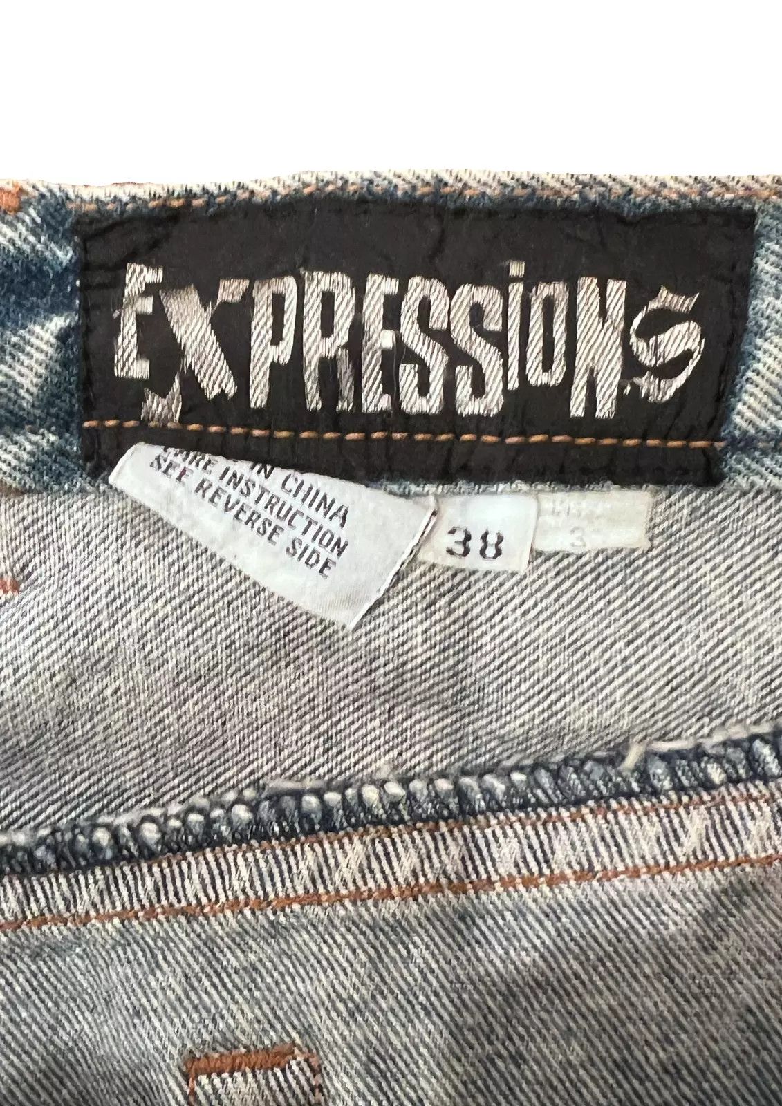 Vintage VTG Expressions Mens Jeans measures 36 x 29 Acid Wash blue Size US 36 / EU 52 - 3 Thumbnail