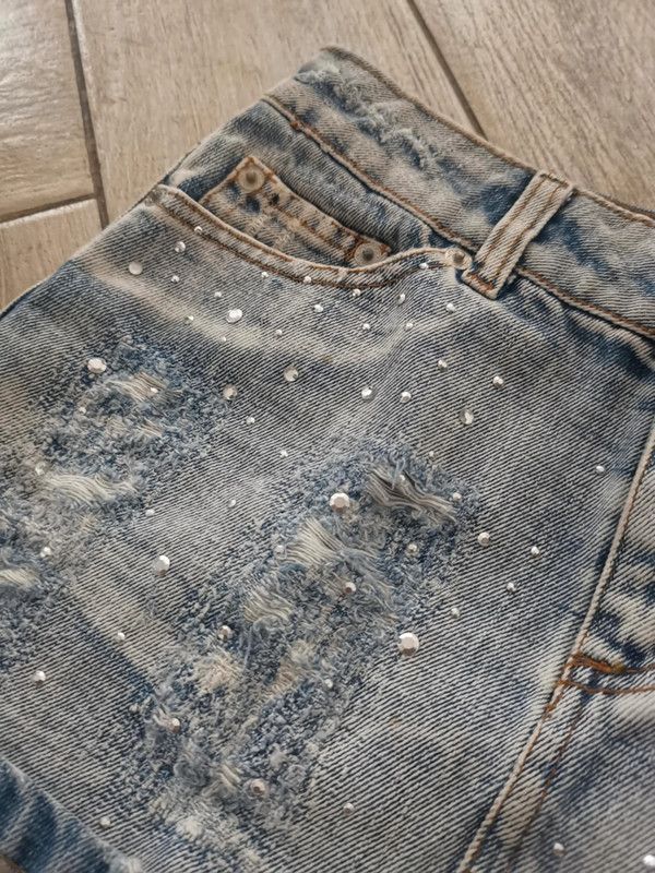 Vintage Vintage low waist denim skirt 8 Size 27" / US 4 / IT 40 - 2 Thumbnail