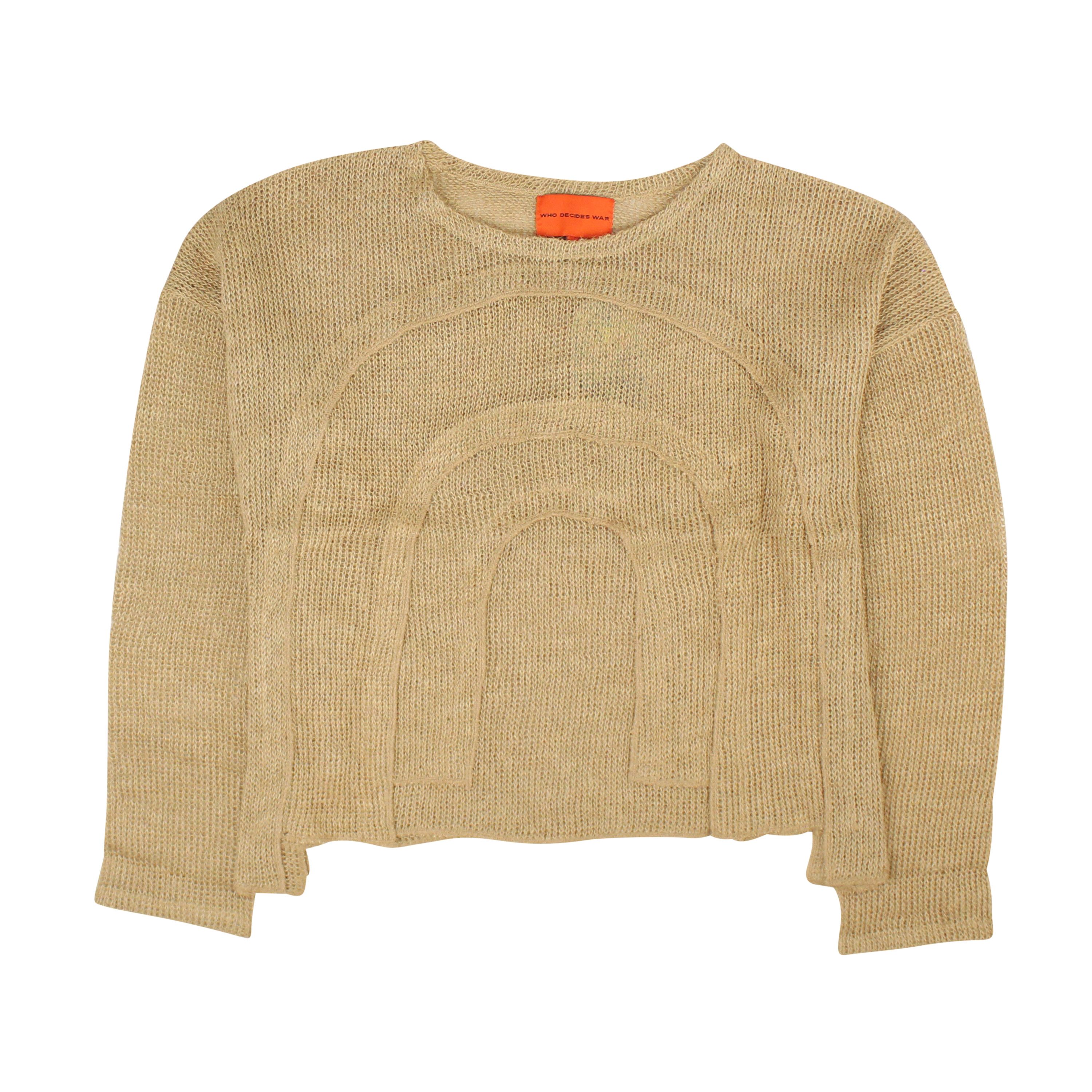 image of Who Decides War Tan L'arc Woven Sweater Size Xxl, Men's