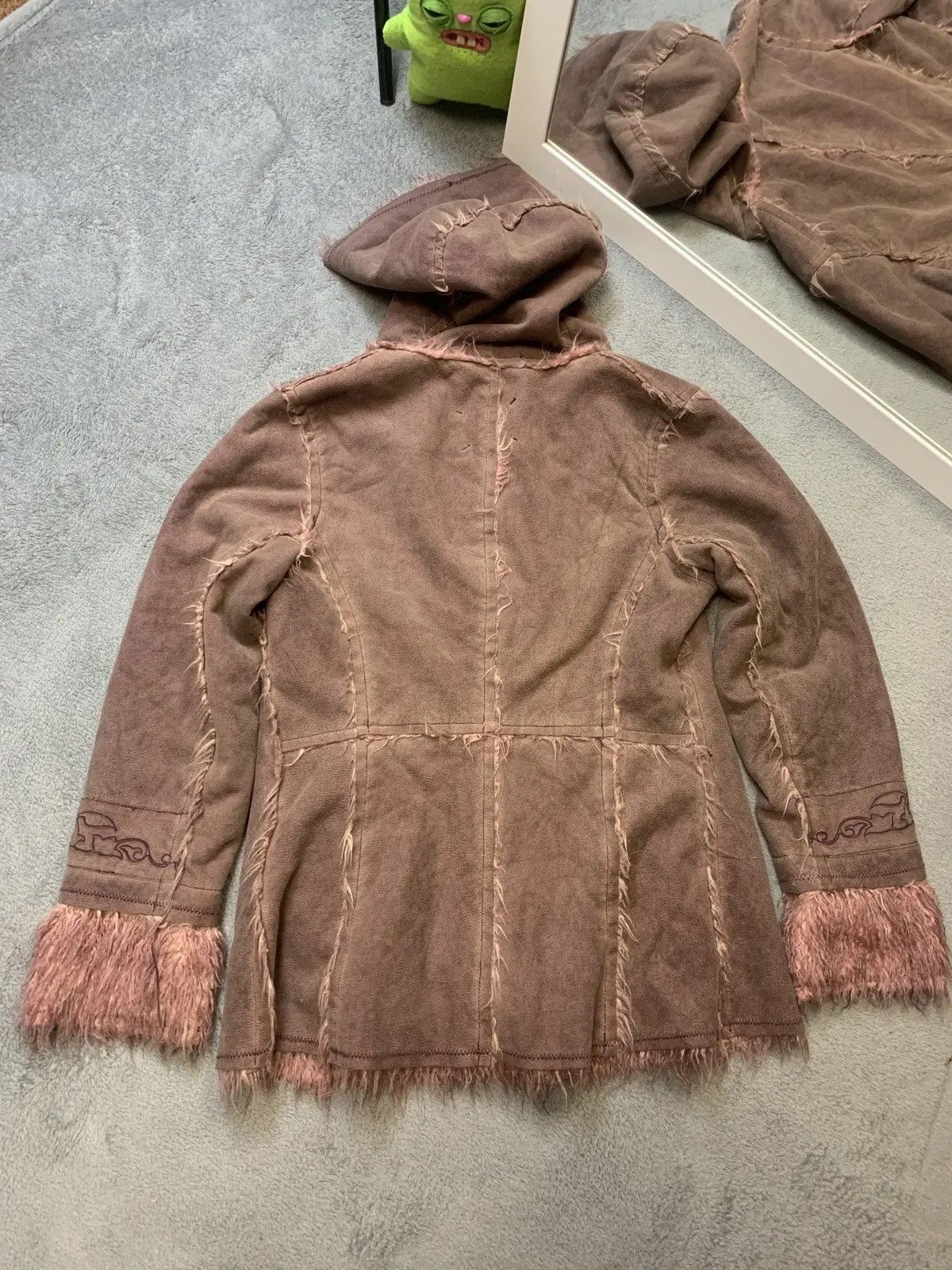 Vintage Vintage Y2K Opium Sued Style Fuzzy Fur Hood Owens Style Size US S / EU 44-46 / 1 - 11 Thumbnail