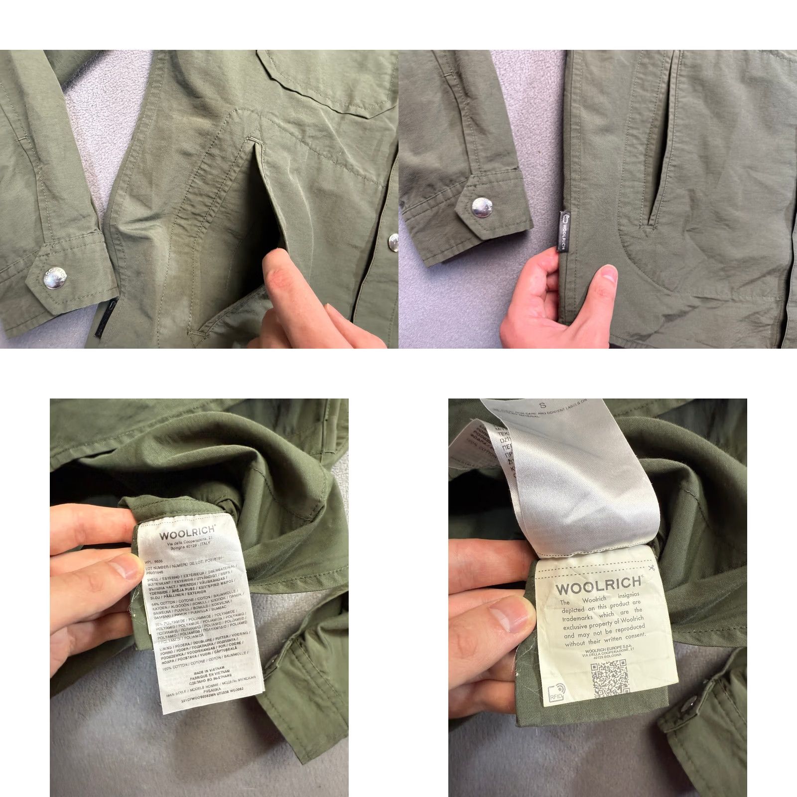 Vintage Woolrich Overshirt Jacket Mens S Green Military Style Snap Buttons Shirt Size US S / EU 44-46 / 1 - 8 Thumbnail