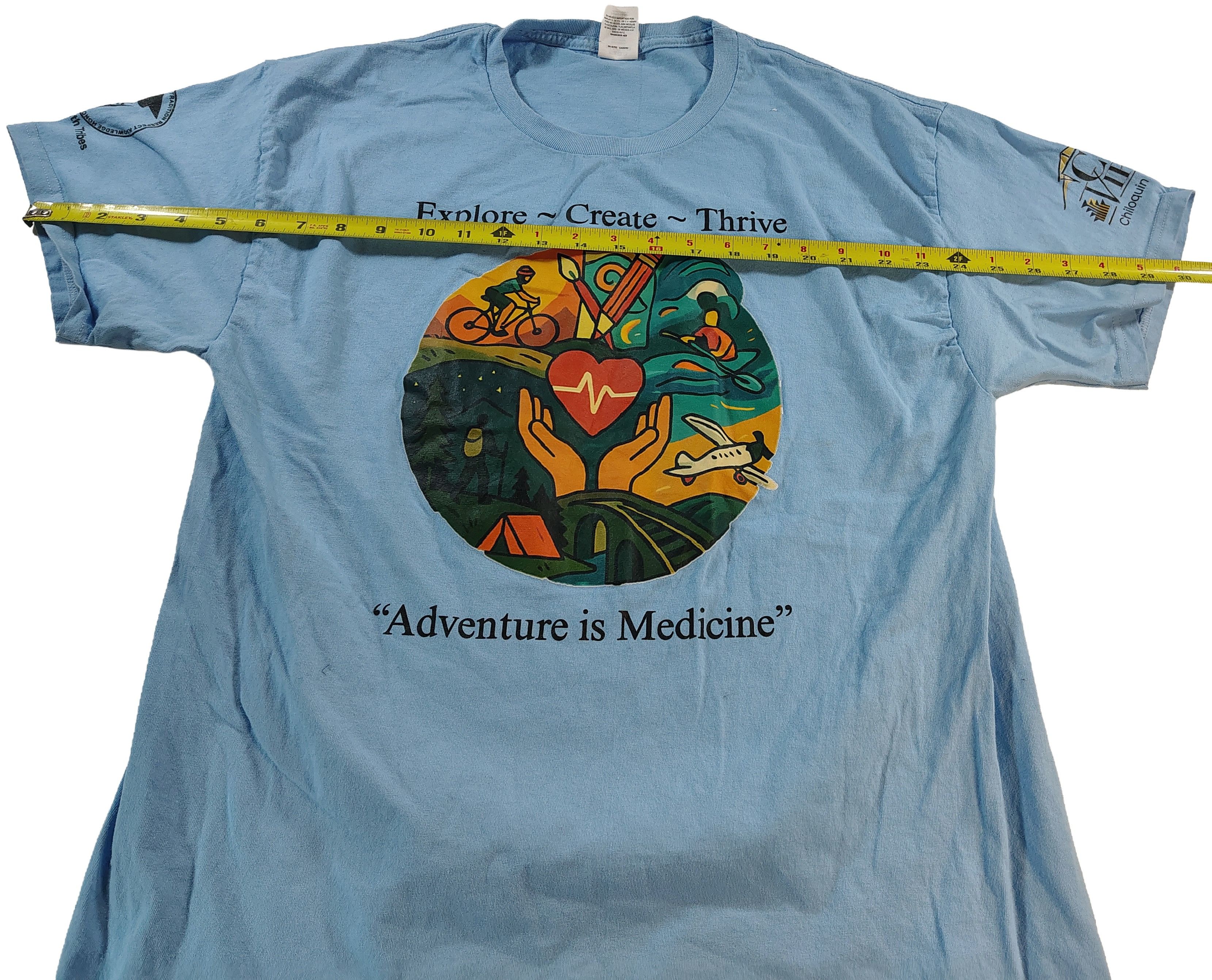 Gildan Men's Large "Adventure Is Medicine" Graphic T-Shirt Size US L / EU 52-54 / 3 - 3 Thumbnail