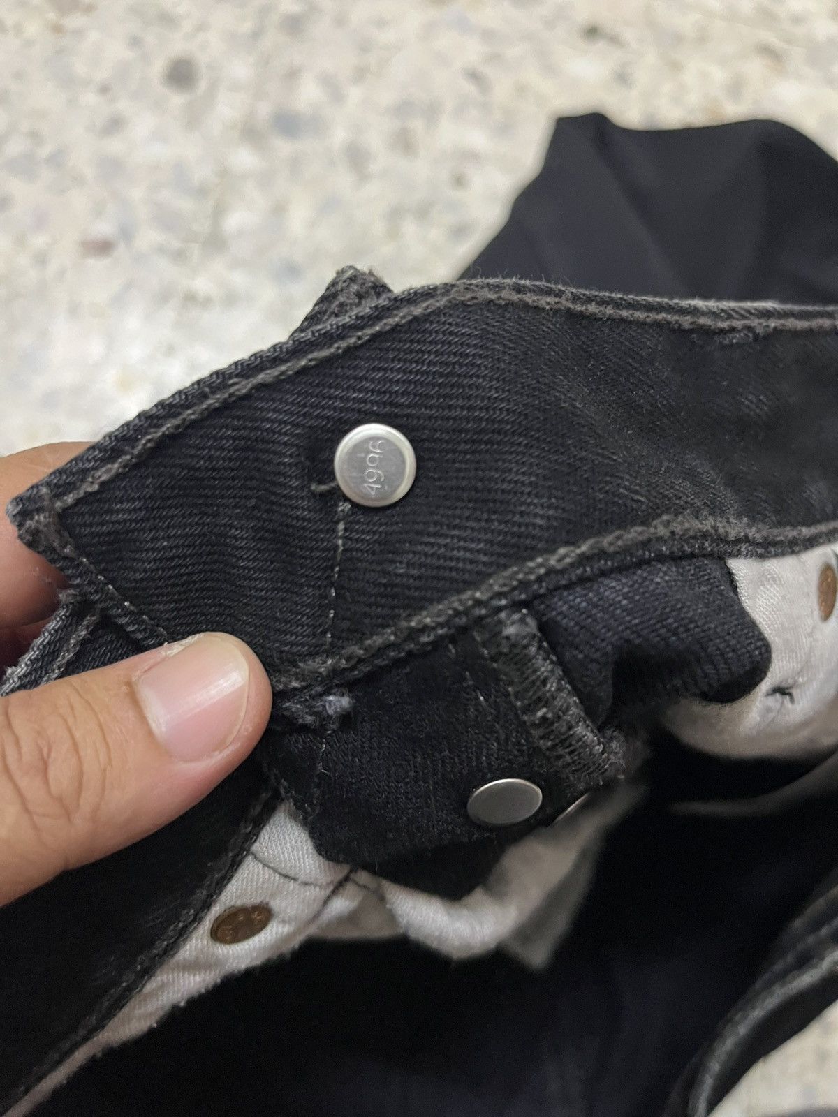 Levi's Vintage Clothing Levi’s 501 Black Distressed Jeans, Worn Fade Style Size US 33 - 8 Thumbnail
