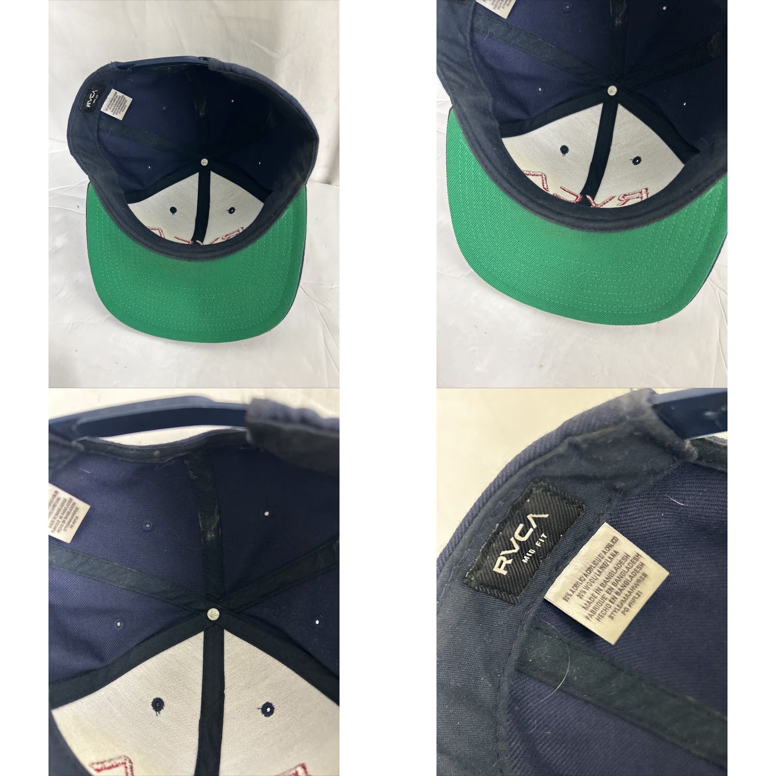 RVCA RVCA Hat SnapBack Navy Blue Red Adjustable One Size Men Men’s Navy Blue Red Snapback Hat Size ONE SIZE - 9 Thumbnail