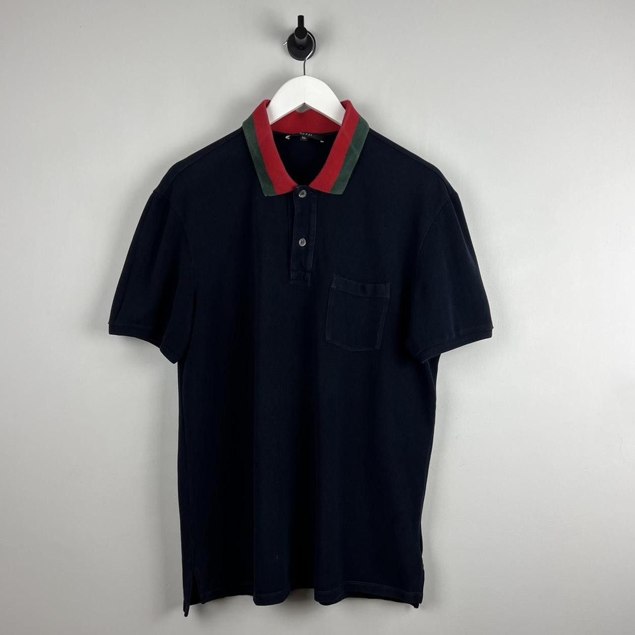 image of 00’S Gucci Web Logo Polo Shirt in Navy, Men's (Size XL)