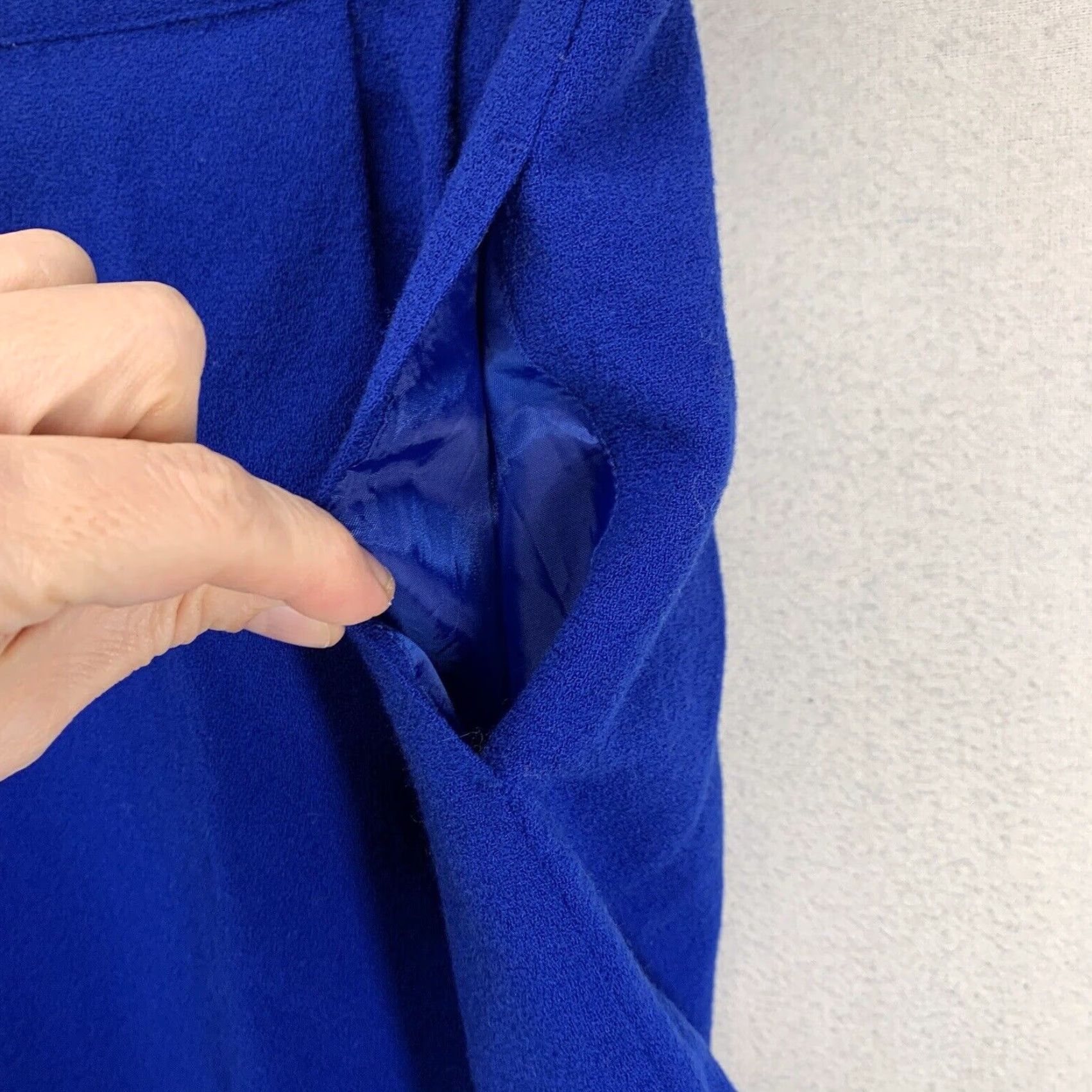 Vintage Vintage Wool Skirt Women 16P Knee Length Straight Pencil Blue Pockets Lined Size 38" / US 16 / IT 52 - 5 Thumbnail