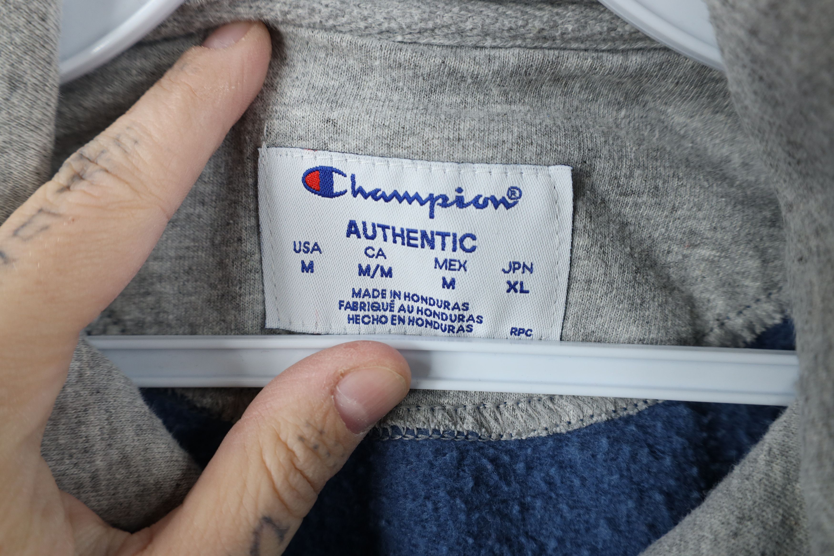 Champion Vintage Champion Faded Monochrome Hoodie Sweatshirt Blue Size US M / EU 48-50 / 2 - 9 Thumbnail