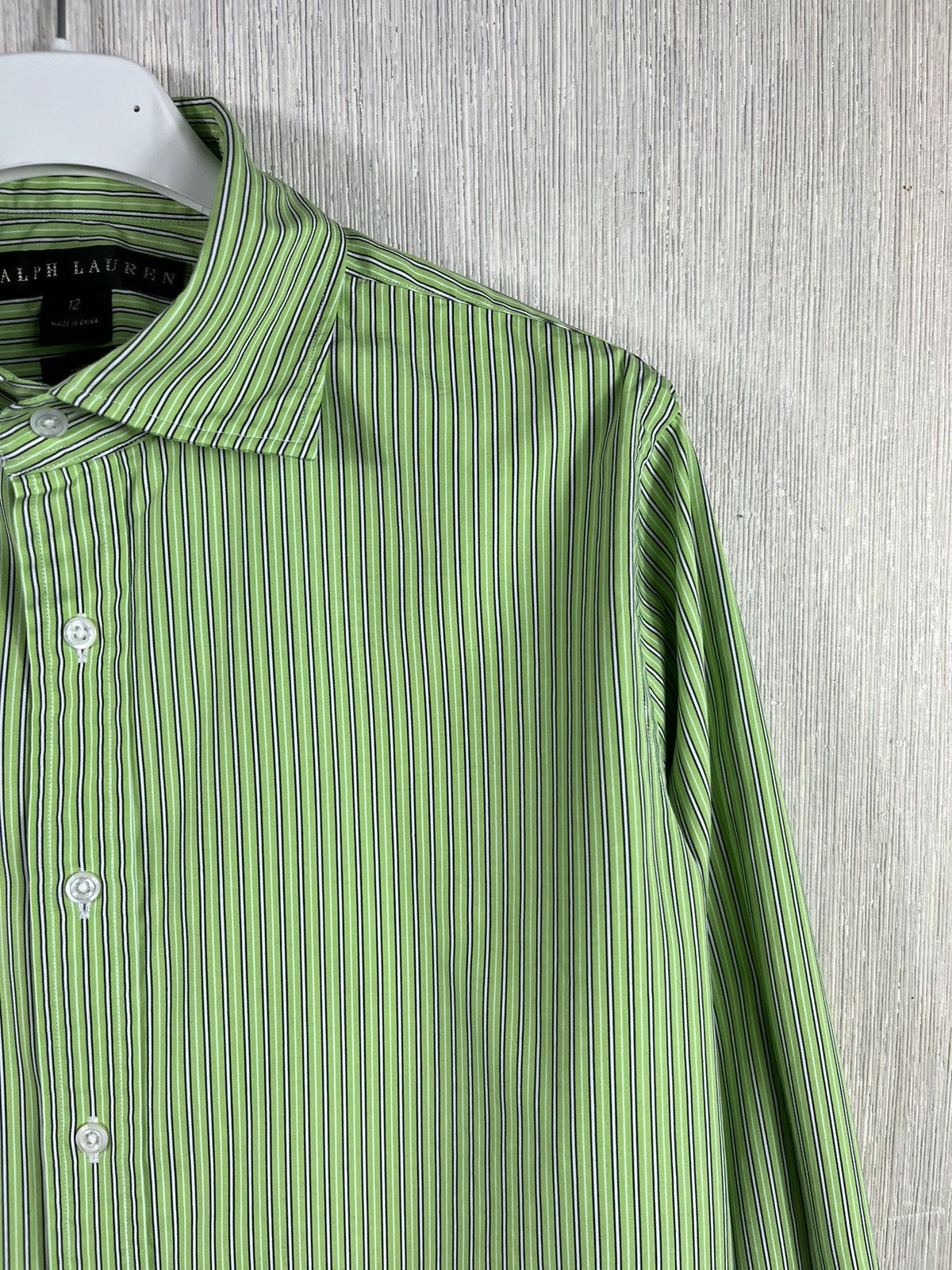 Polo Ralph Lauren × Ralph Lauren × Ralph Lauren Black Label Ralph Lauren black label classic lime striped shirt casual Size XL / US 12-14 / IT 48-50 - 4 Thumbnail