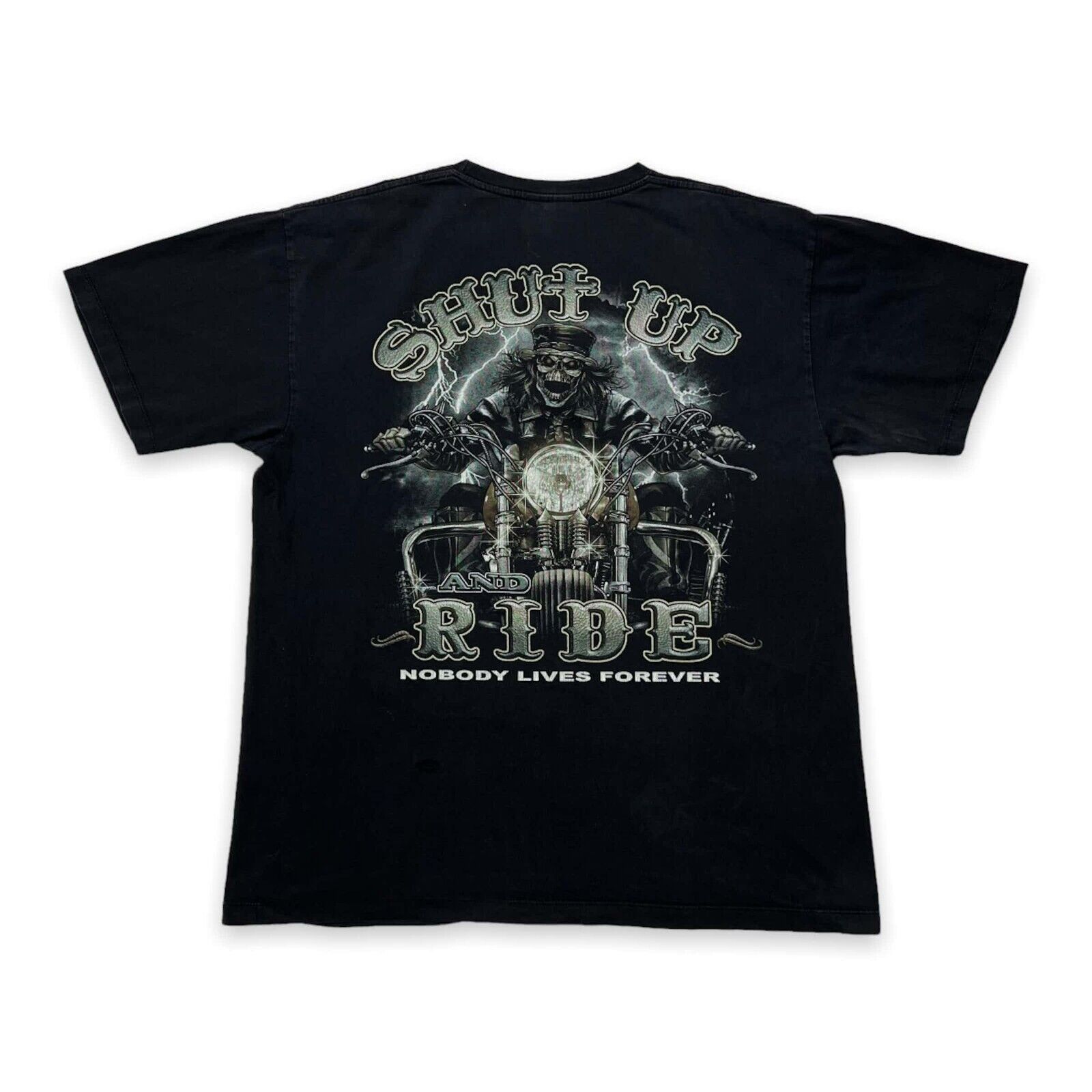 Harley Davidson × Vintage Vintage Y2K Shut Up and Ride T Shirt Graphic Motorcycle Tee Size US XL / EU 56 / 4 - 5 Thumbnail