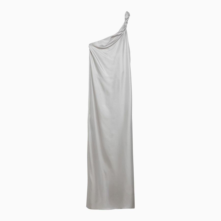Loulou de Saison o1d2blof0824 Silk Long Dress in Grey Size XS / US 0-2 / IT 36-38 - 1 Thumbnail
