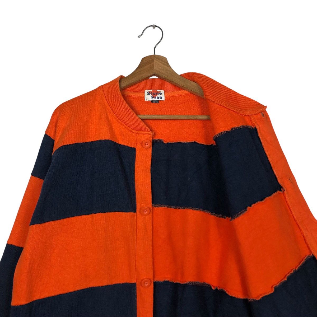 Japanese Brand 📌Vintage Button Bomber Cardigan Jacket Stone Free Striped Size US M / EU 48-50 / 2 - 13 Thumbnail