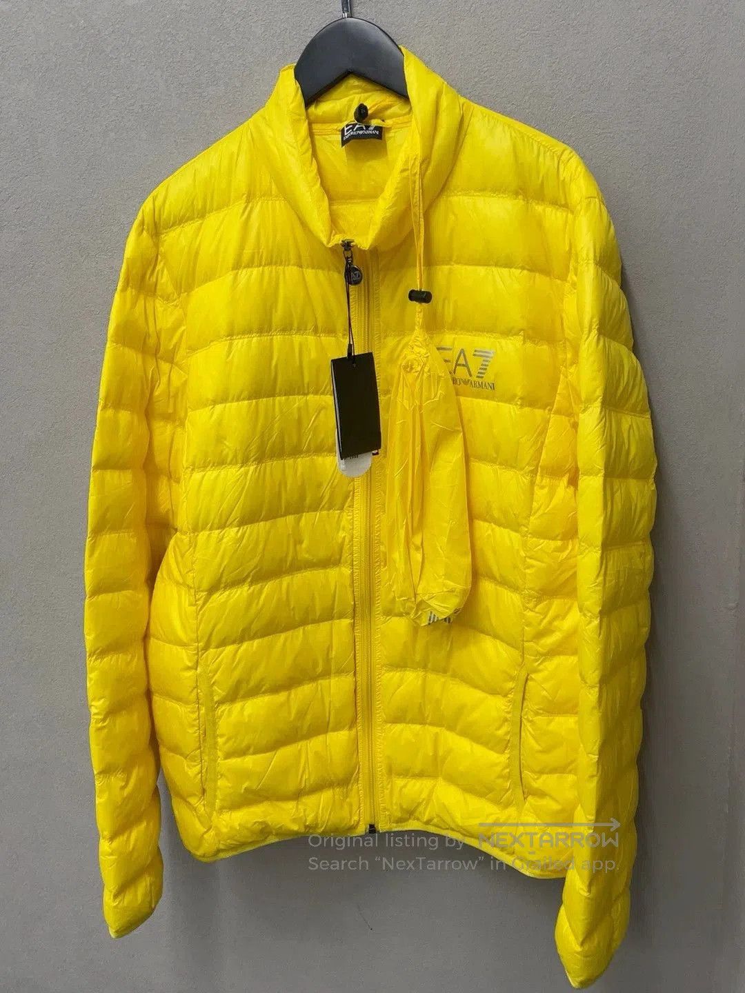 lightweight yellow down jacket by EA7.