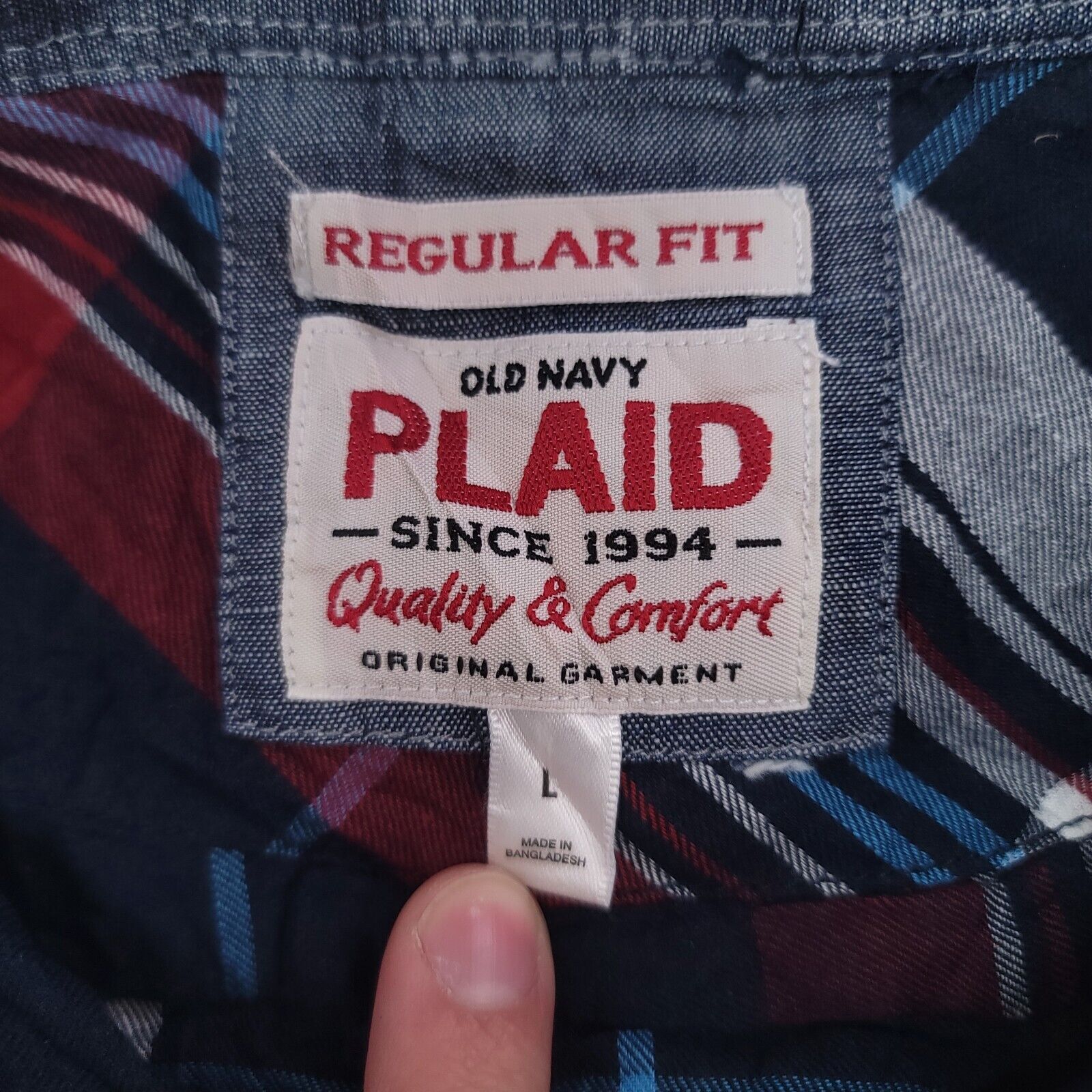 Old Navy Old Navy Madras Flannel Shirt Mens Size Large L Blue Red Size US L / EU 52-54 / 3 - 3 Thumbnail