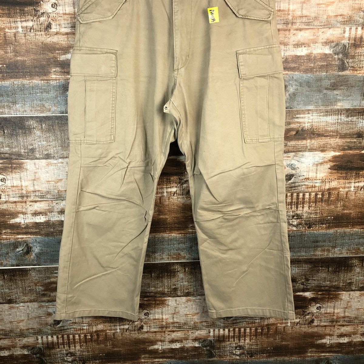 Japanese Brand Back Number Cream Cargo Multipocket Pants #A1423 Size US 33 - 3 Thumbnail