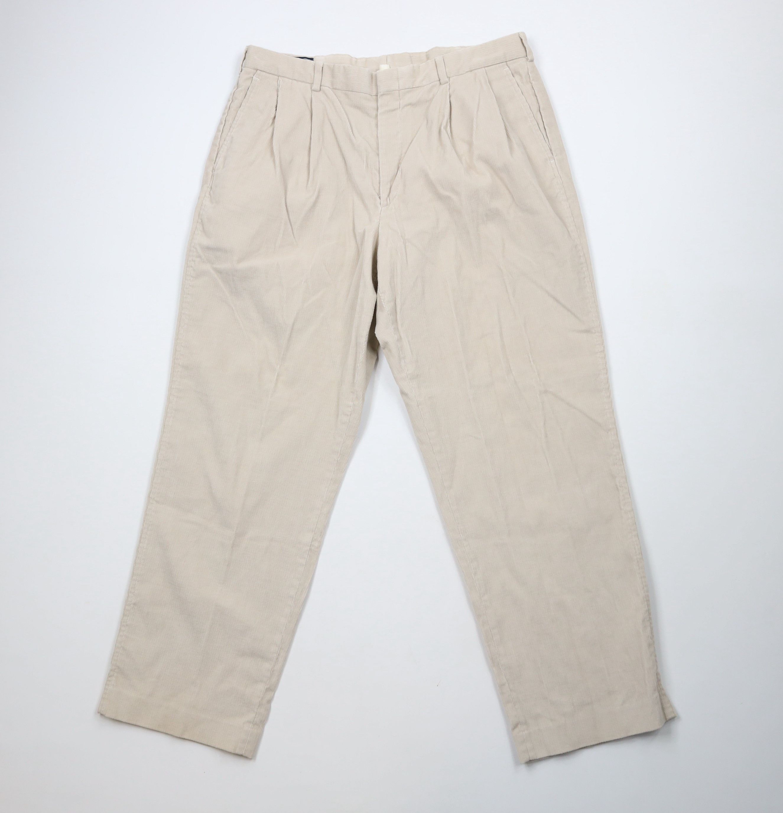 Lands' End × Vintage Vintage 90s Lands End Wide Leg Corduroy Chino Pants USA Size US 36 / EU 52 - 1 Thumbnail