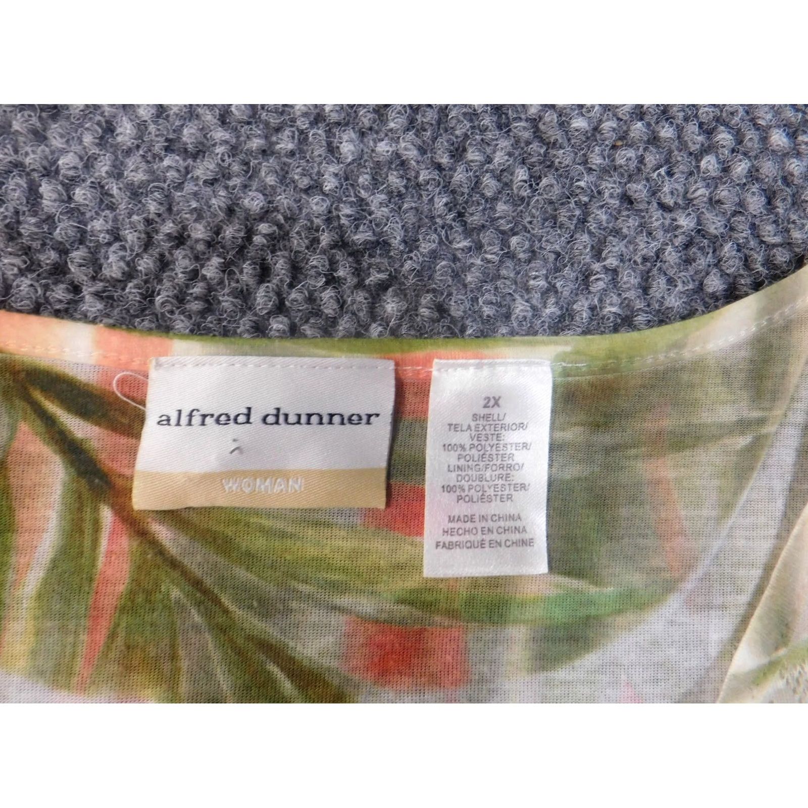 Vintage Alfred Dunner Blouse Womens 2X Green Floral Geometric Sheer Short Sleeve Lace Collared Pullover Plus Size Regular Fit Classic Vintage: No Size XXL / US 16-18 / IT 52-54 - 6 Thumbnail
