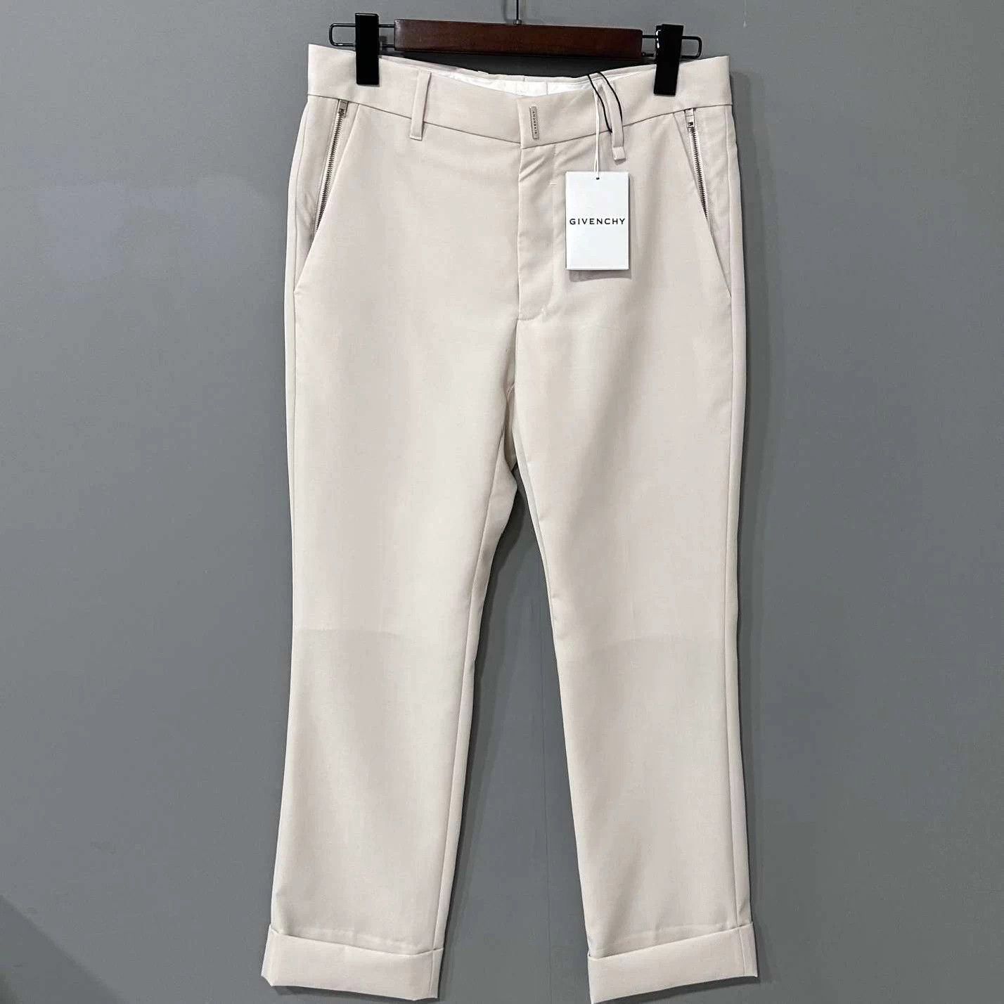 Givenchy Givenchy white lightweight metallic detail slim casual pants Size 48S - 1 Thumbnail