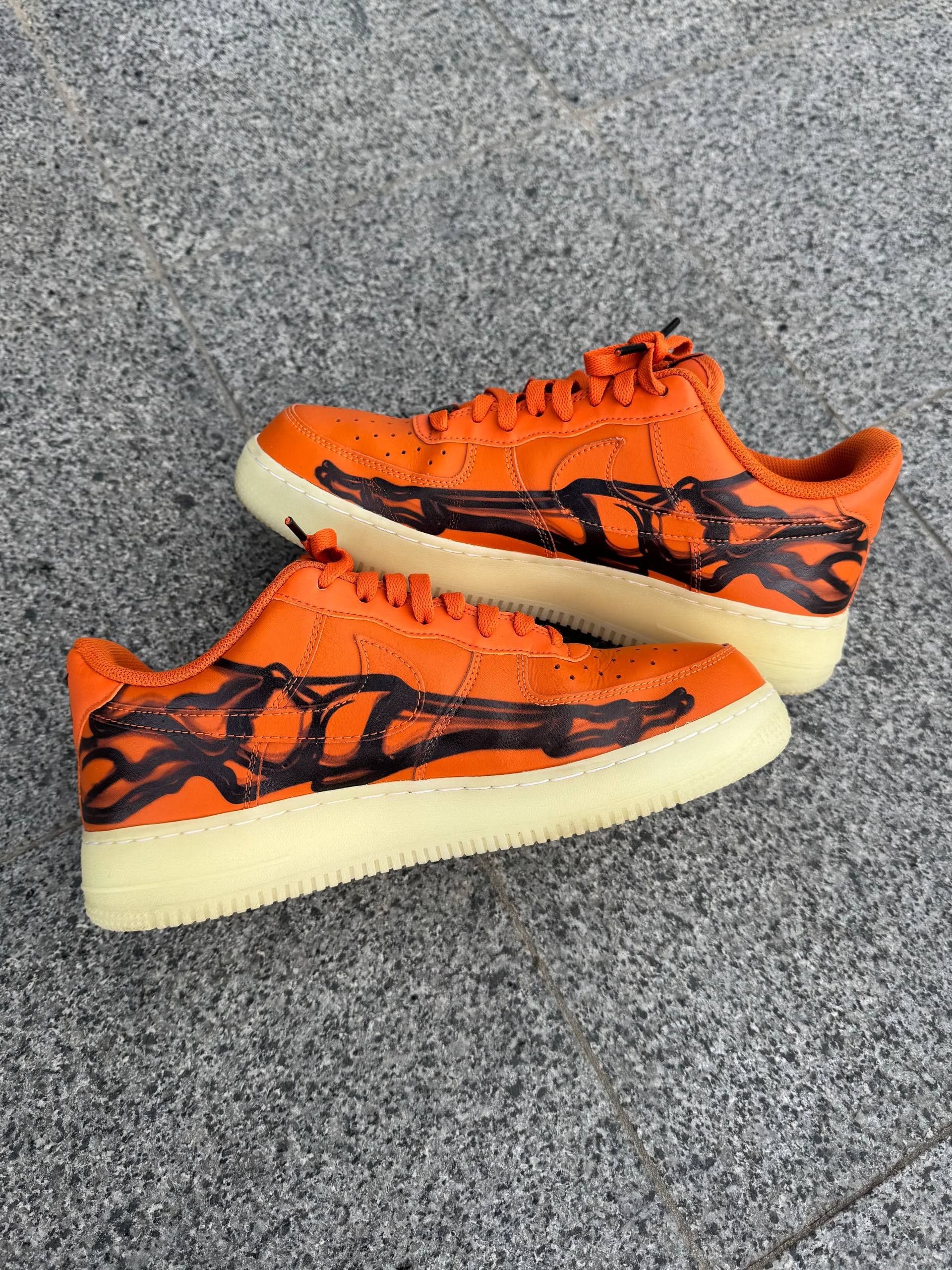 Nike Nike Air Force 1 Low Skeleton Orange Halloween US10 Size US 10 / EU 43 - 8 Thumbnail