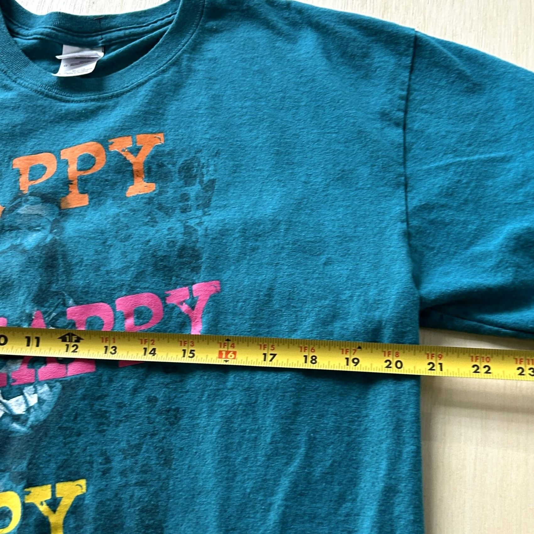 Gildan Duck Dynasty Gildan Mens Large T-Shirt Graphic Print Crew Neck Short Sleeve Blue Happy Happy Funny Slogan Cotton Poly Shirt Mens Size US L / EU 52-54 / 3 - 4 Thumbnail