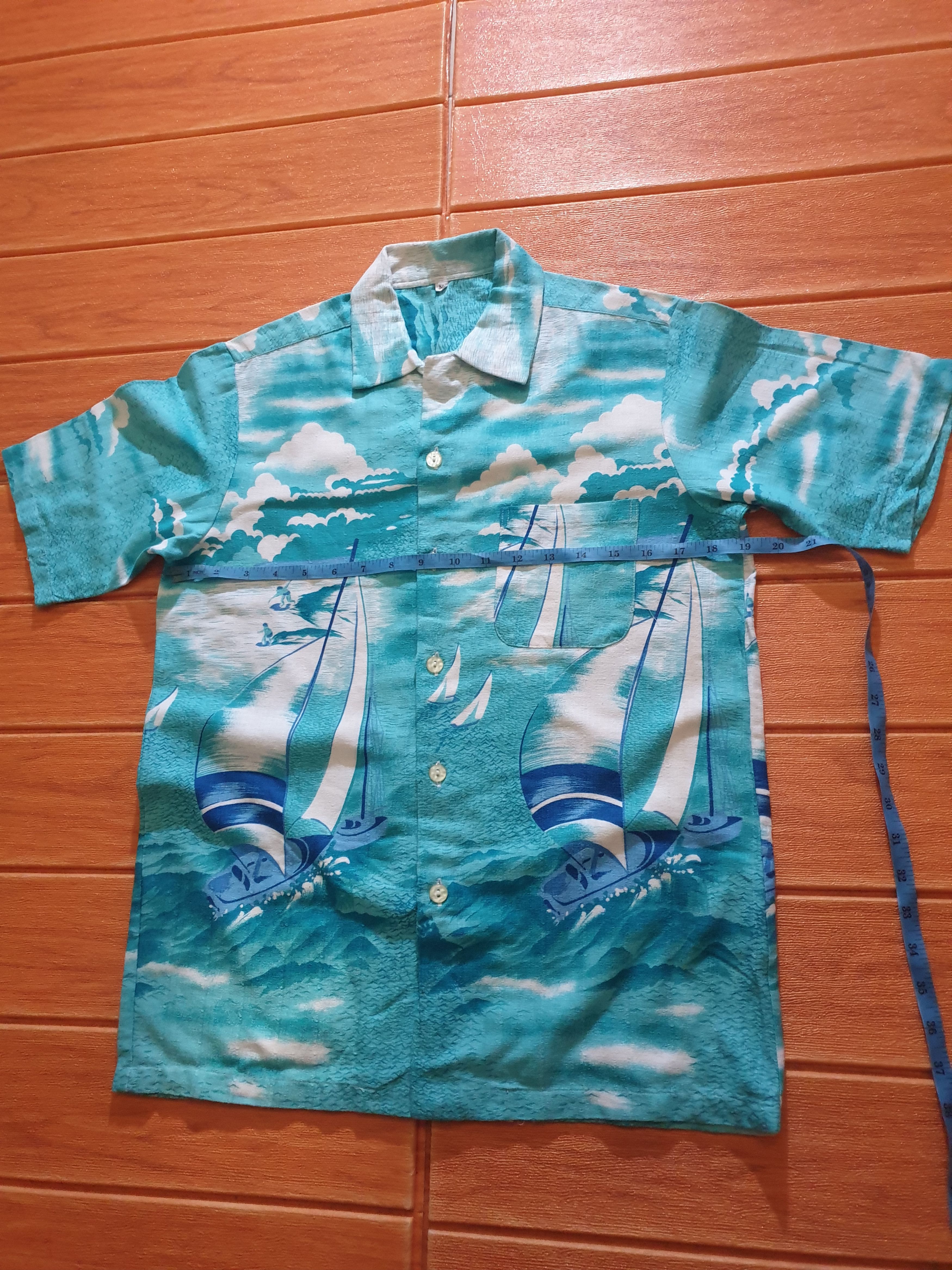 Japanese Brand 💥Sian Colour Button ups Hawaiian shirt Size US M / EU 48-50 / 2 - 6 Thumbnail
