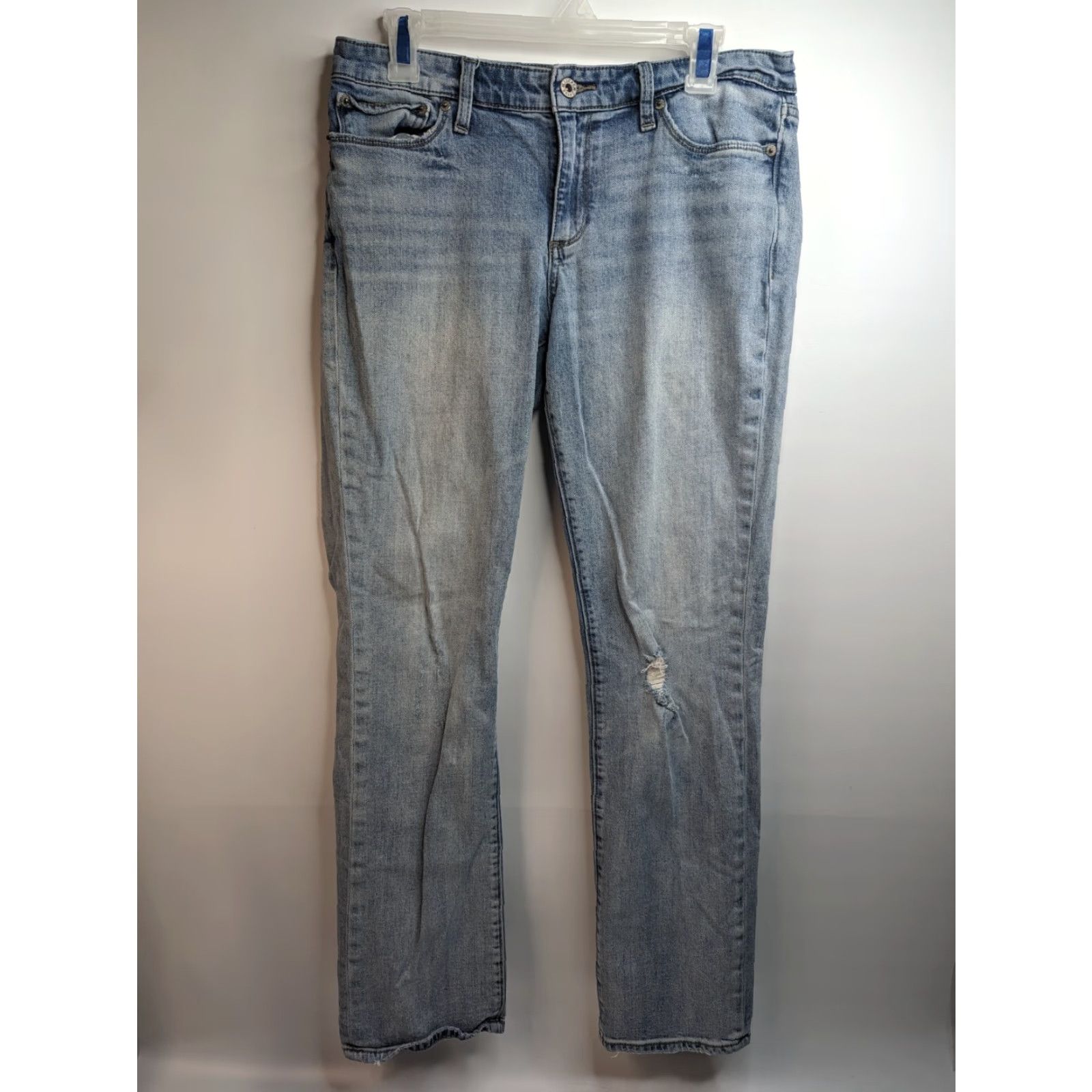 Lucky Brand Lucky Brand Jeans Women 10 Straight Blue Cotton Blend Medium Wash 31in Inseam 32in Waist 30in 7WD10581 Size 32" / US 10 / IT 46 - 2 Thumbnail