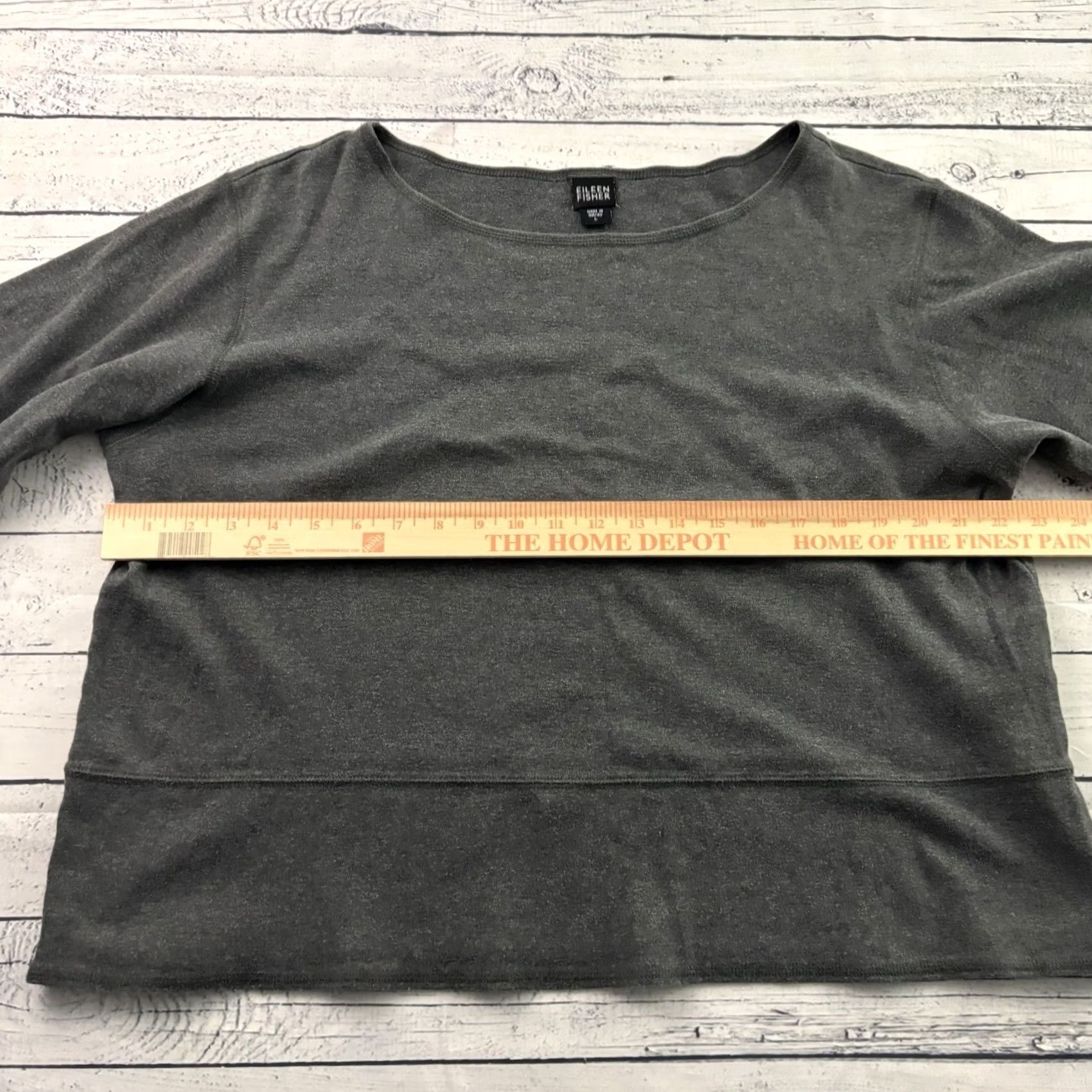 Eileen Fisher Eileen Fisher Blouse Long Sleeve 100% Cotton Gray Women's L Size L / US 10 / IT 46 - 4 Thumbnail