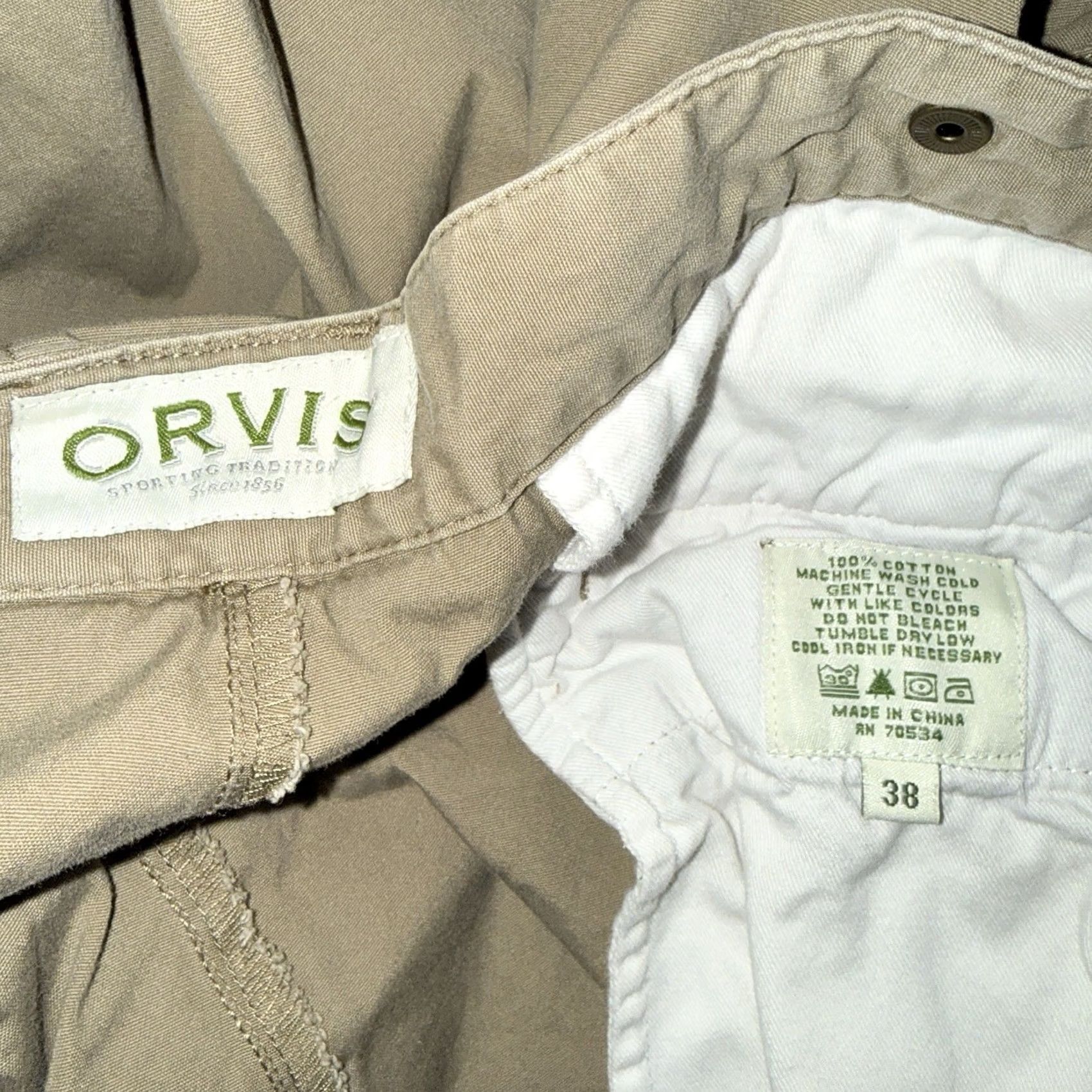 Orvis VTG Orvis Cargo Pants Mens 38x29 100% Cotton Tan Brown Size US 38 / EU 54 - 4 Thumbnail