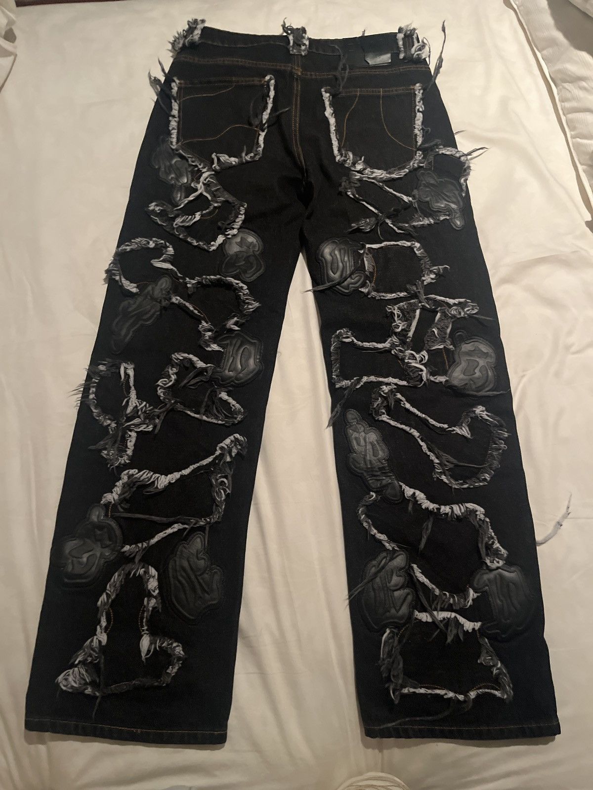 Washed Black Patch Jeans – Racer Worldwide