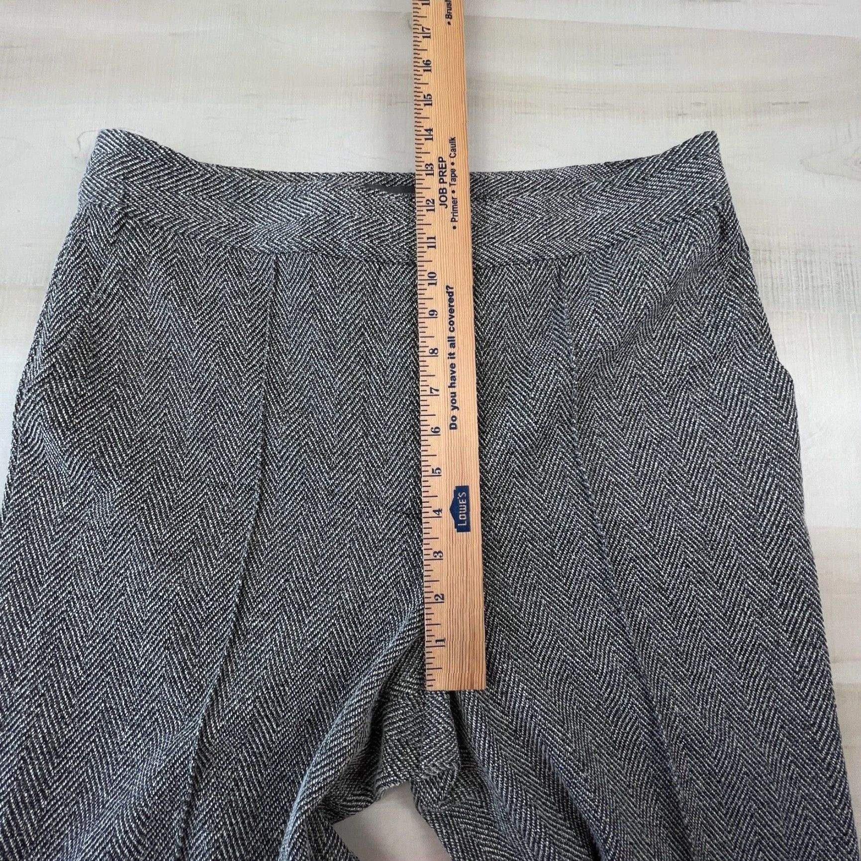 Vince Camuto Vince Camuto Womens Gray Herringbone Flat Front Tapered Leg Career Pants Size 12 Size 34" / US 12 / IT 48 - 6 Thumbnail