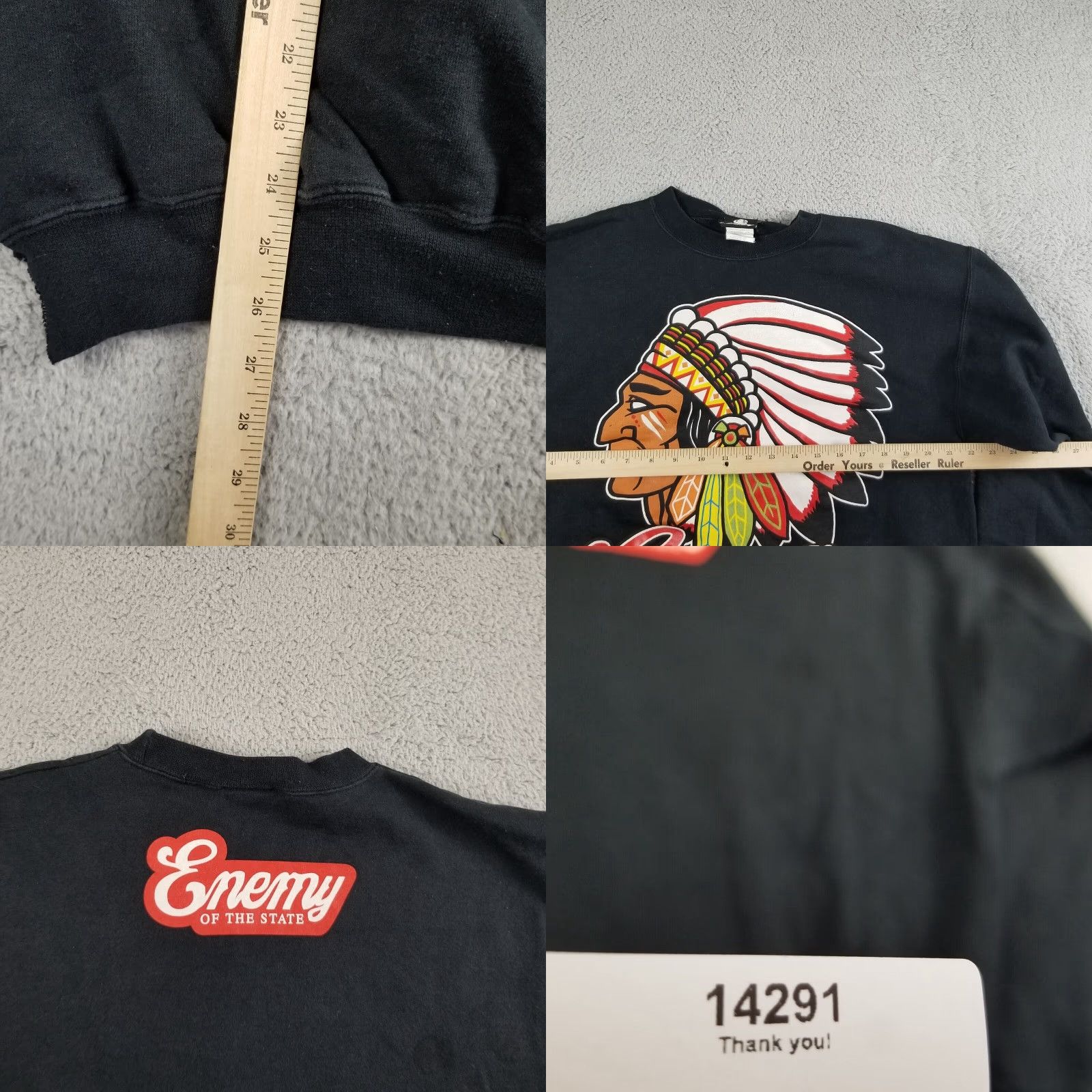 Vintage Vintage Enemy of State EOS Sweatshirt Men Medium Black Crew Neck Pullover 90s Graphic Native Size US M / EU 48-50 / 2 - 8 Thumbnail