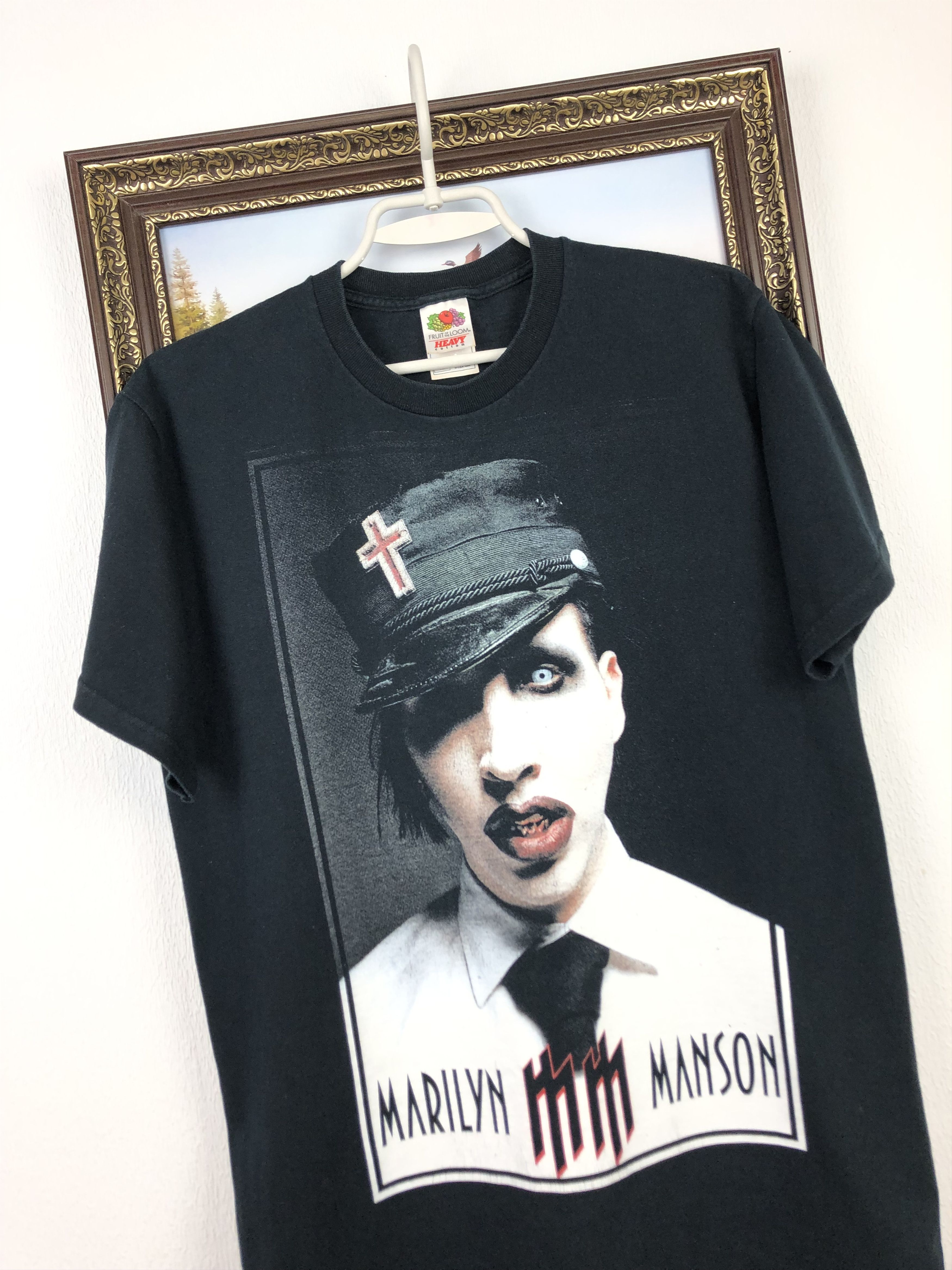Band Tees Vintage Marilyn Manson Band Tee Shirt Over Print Metal Rock Size US M / EU 48-50 / 2 - 3 Thumbnail