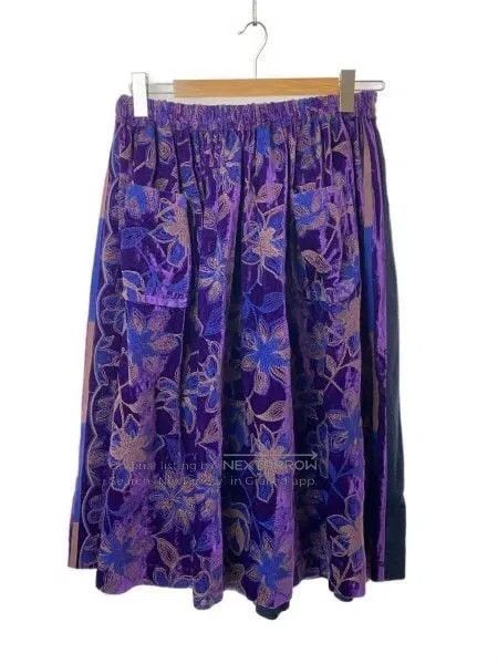 Comme des Garcons Comme Des Garcons size F Purple vintage floral velvet skir Size 23" - 1 Thumbnail