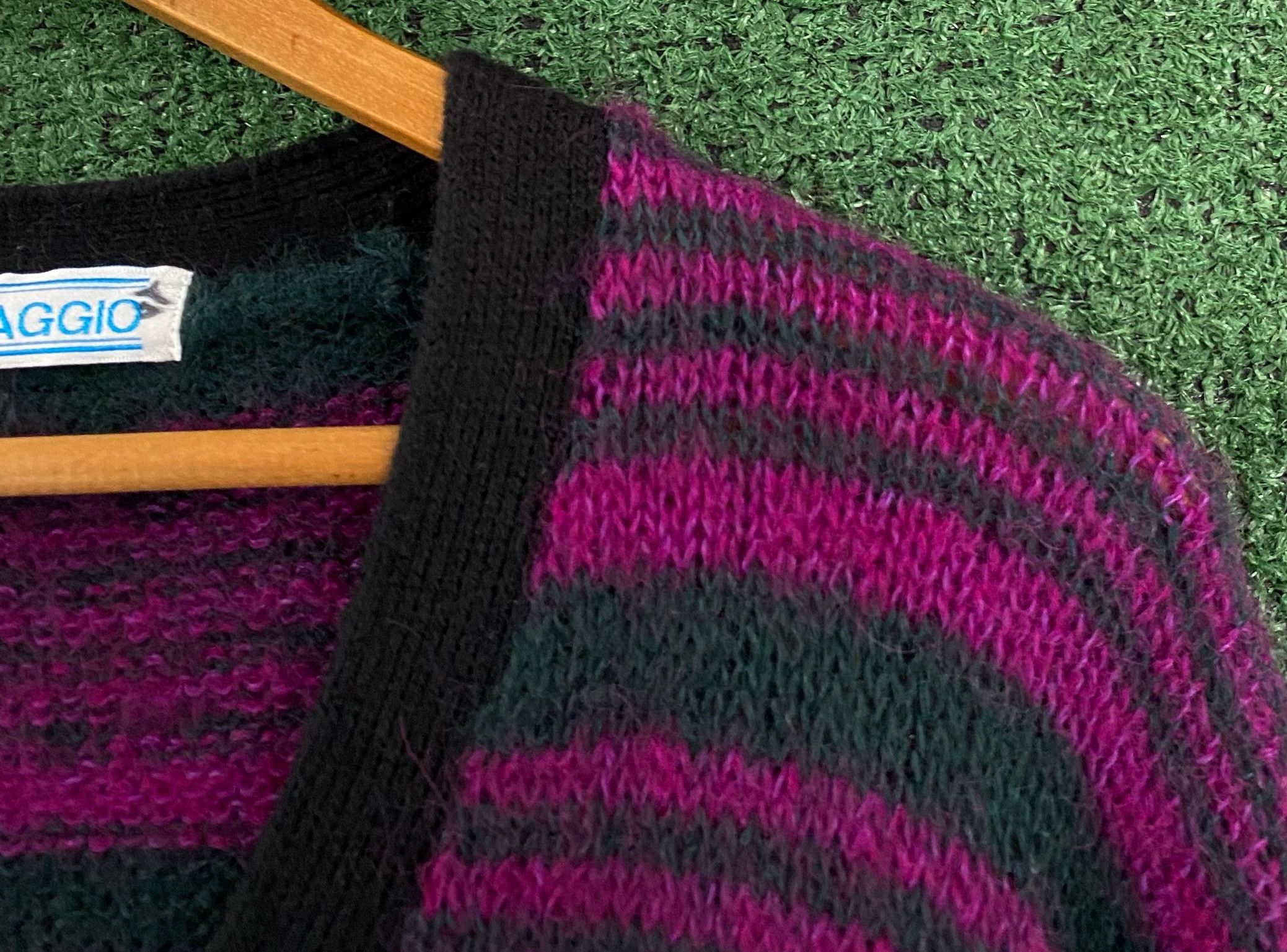Vintage 80’s Wool Alpaca Blend Striped Cardigan Sweater Small Size S / US 4 / IT 40 - 2 Thumbnail