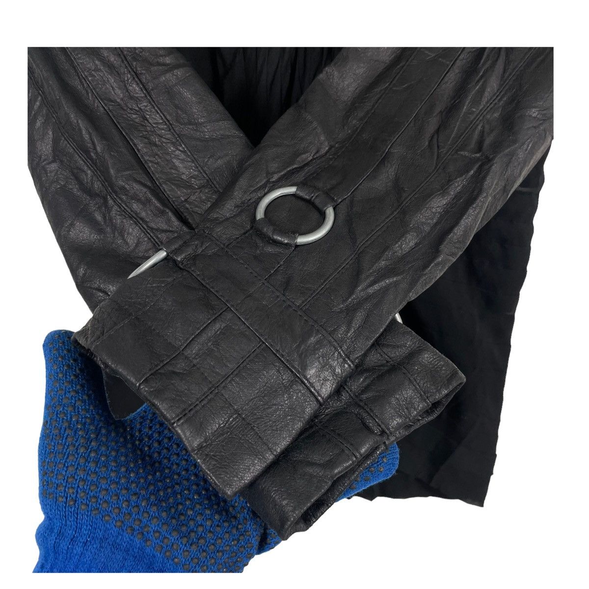 Angelos Frentzos 💥ANGELOS FRENTZOS LEATHER LINEN JACKET Size M / US 6-8 / IT 42-44 - 6 Thumbnail