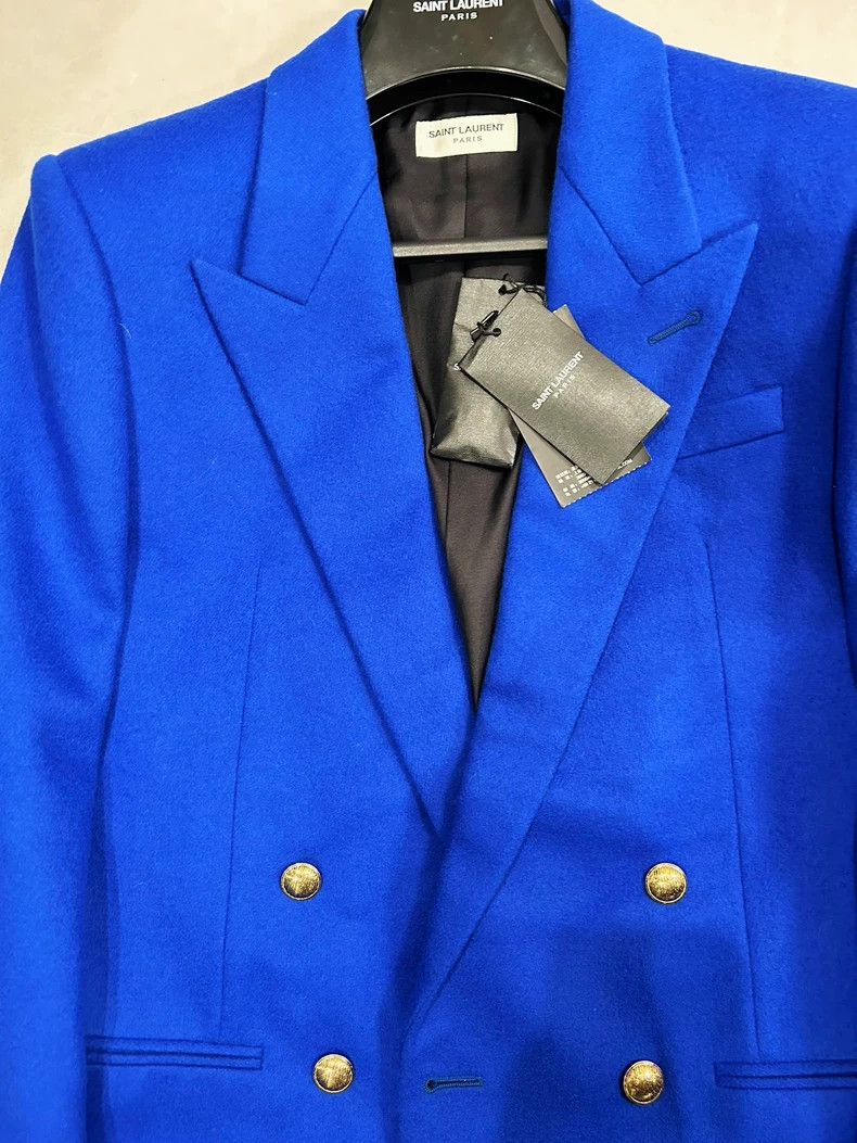 Yves Saint Laurent Saint Laurent FW21 SLP double-breasted flannel suit 2502-Ne Size 50R - 3 Thumbnail