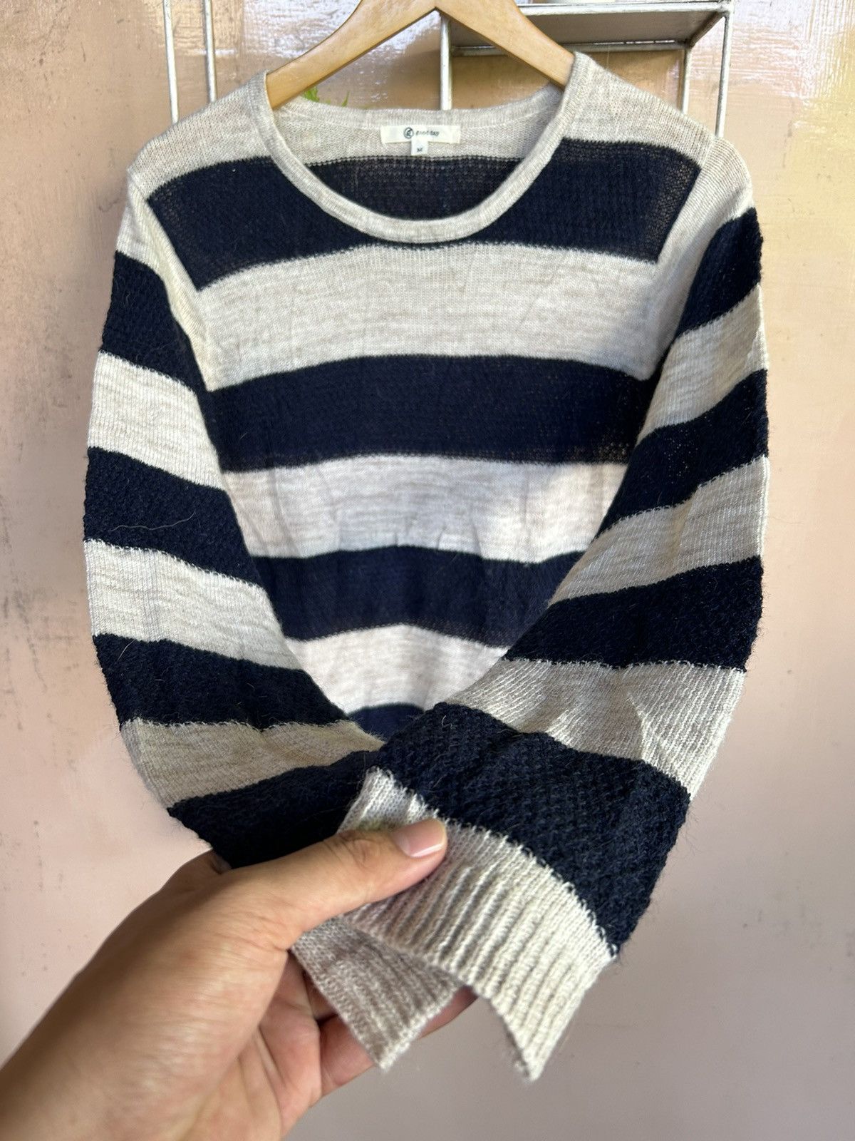 Issey Miyake × Japanese Brand 💸BINDINGOFFER💸Japanese Knit Stripe Good day Long Sleeve Size US M / EU 48-50 / 2 - 7 Thumbnail
