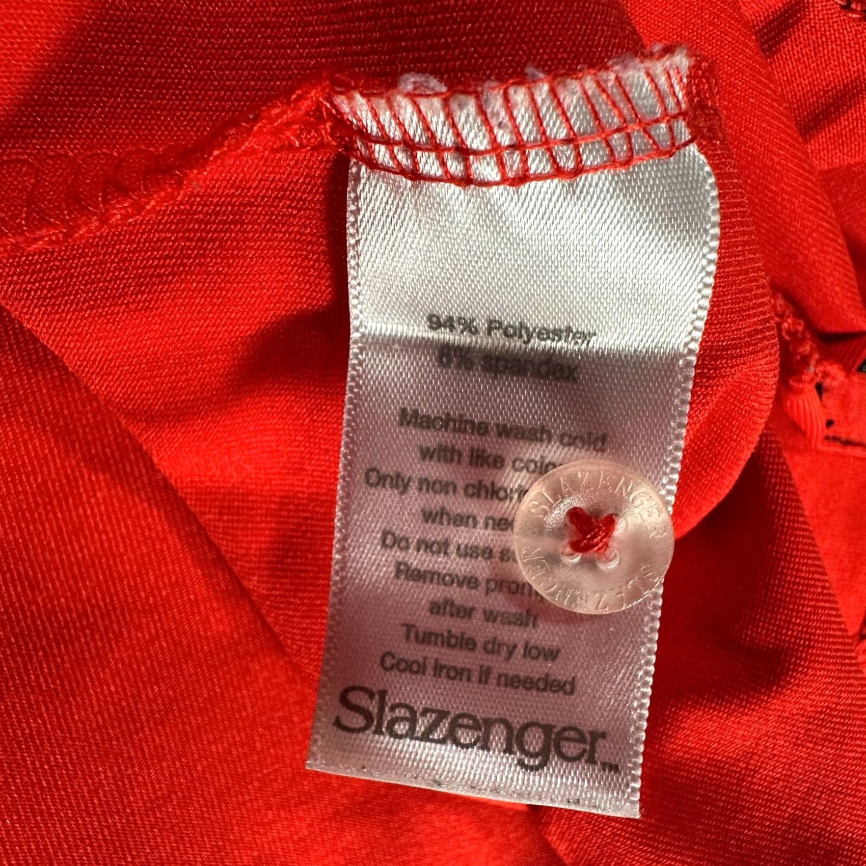 Vintage Slazenger Polo Shirt Mens L Red Stretch Short Sleeve Logo Size US L / EU 52-54 / 3 - 6 Thumbnail