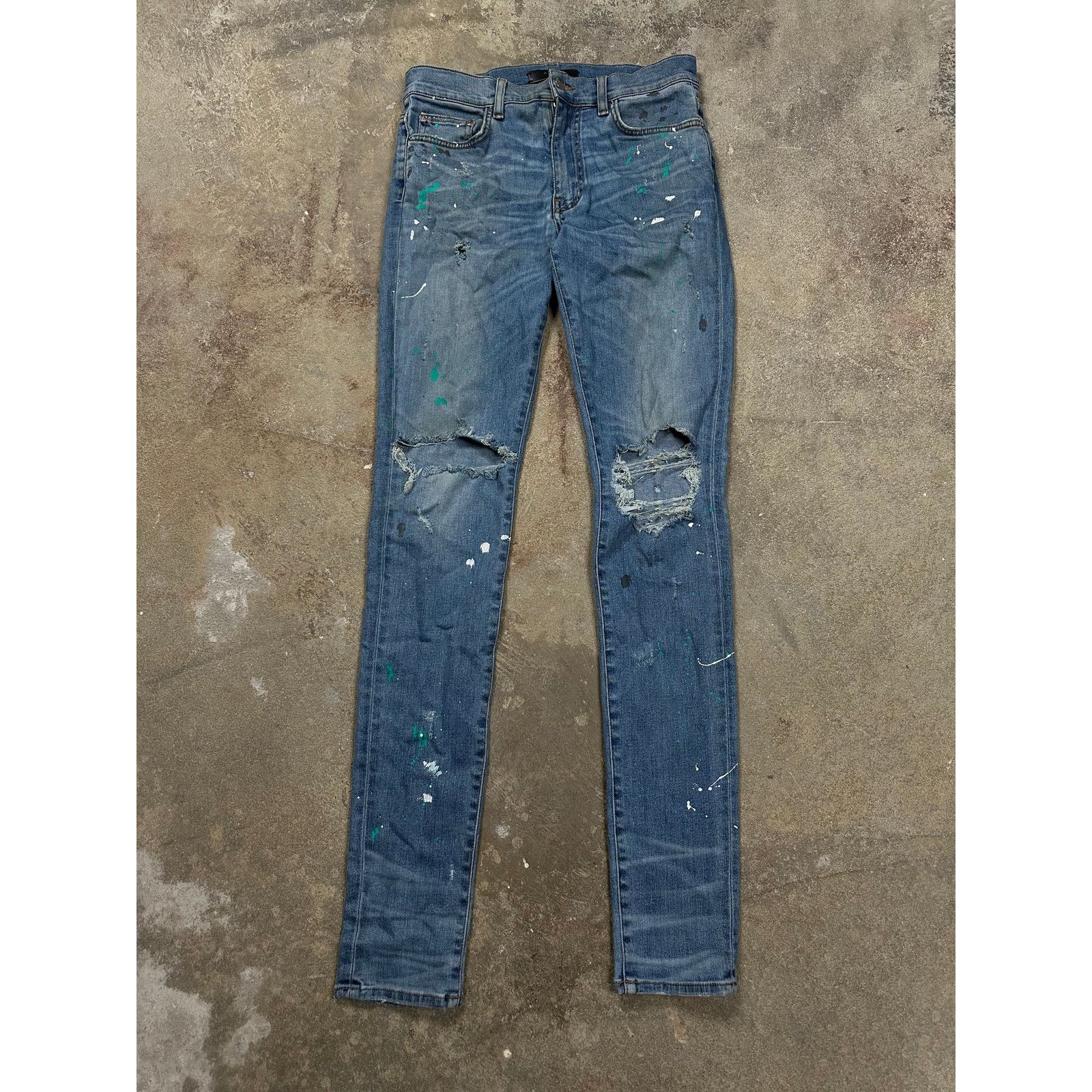 Amiri Amiri Splatter Thrasher Light Wash Used 30 Size US 30 / EU 46 - 1 Thumbnail