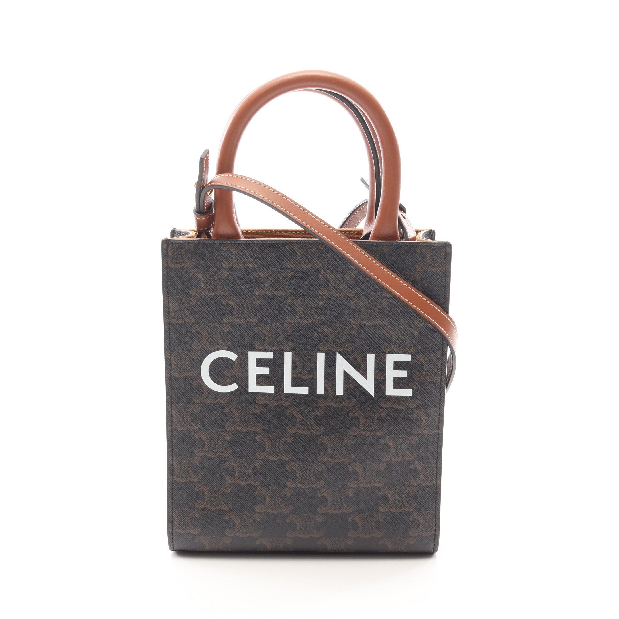 Celine Celine Mini Vertical Hippopotamus Triomphe Handbag Black Brown Size ONE SIZE - 1 Thumbnail